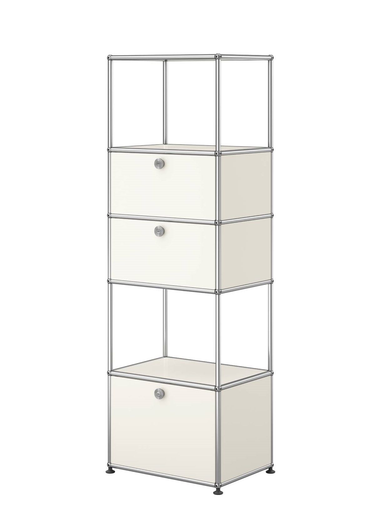 USM Haller-rek met inzetframe M52 Zuiver wit
