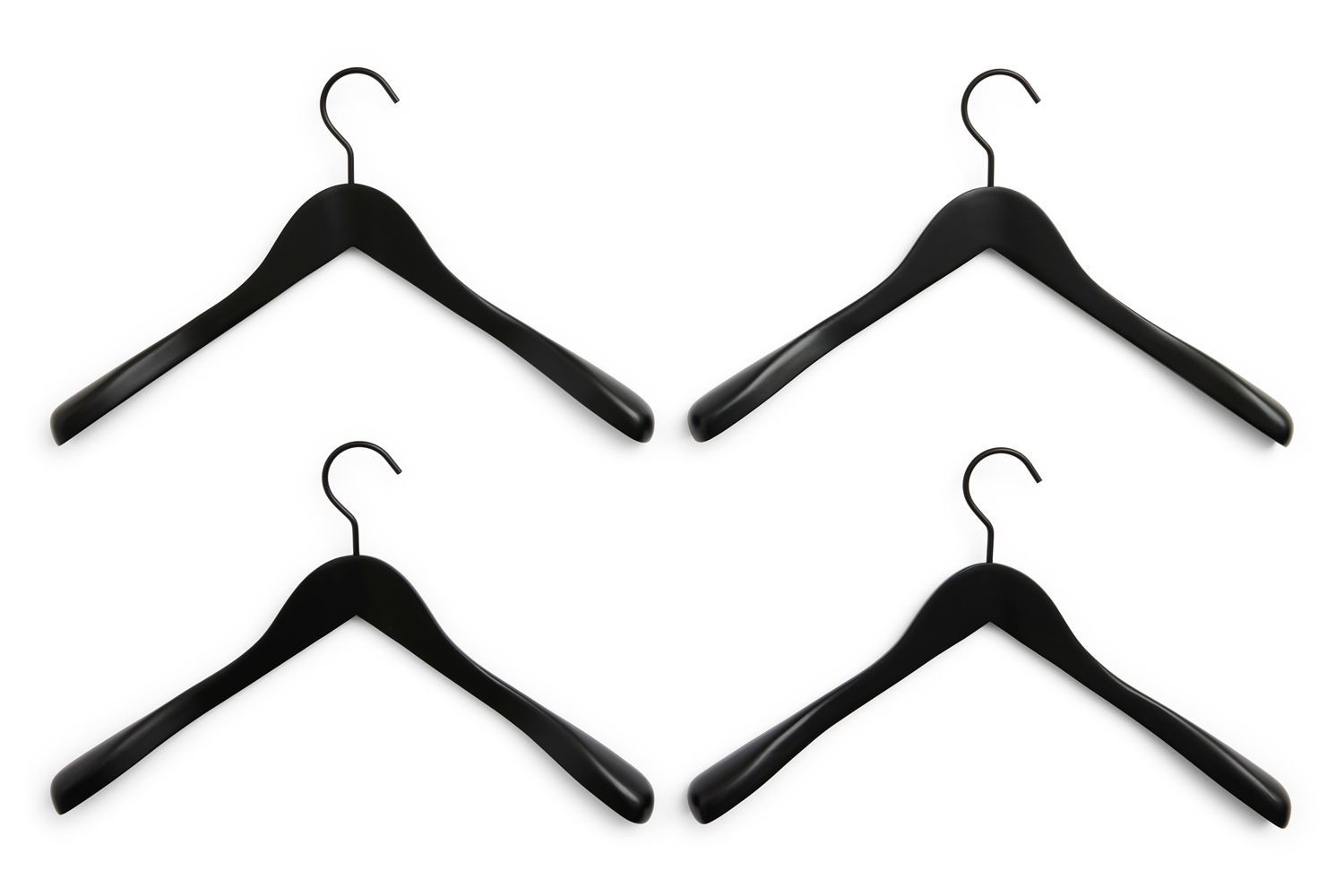 Smooth Coat Hanger Wide kledinghanger set van 4 Hay