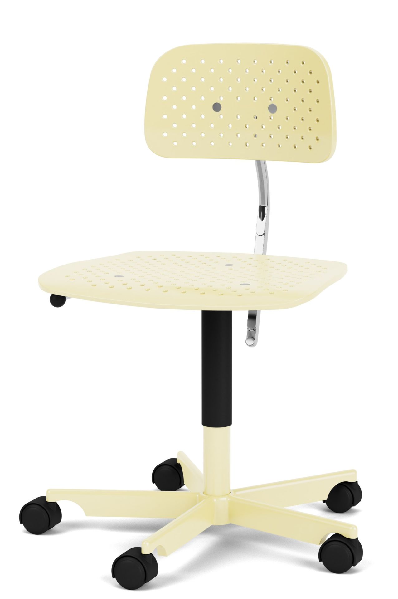 Kevi Air Drehstuhl Montana in Gelb mit Rollen, höhenverstellbar, ergonomisch und modern für Büro und Homeoffice.