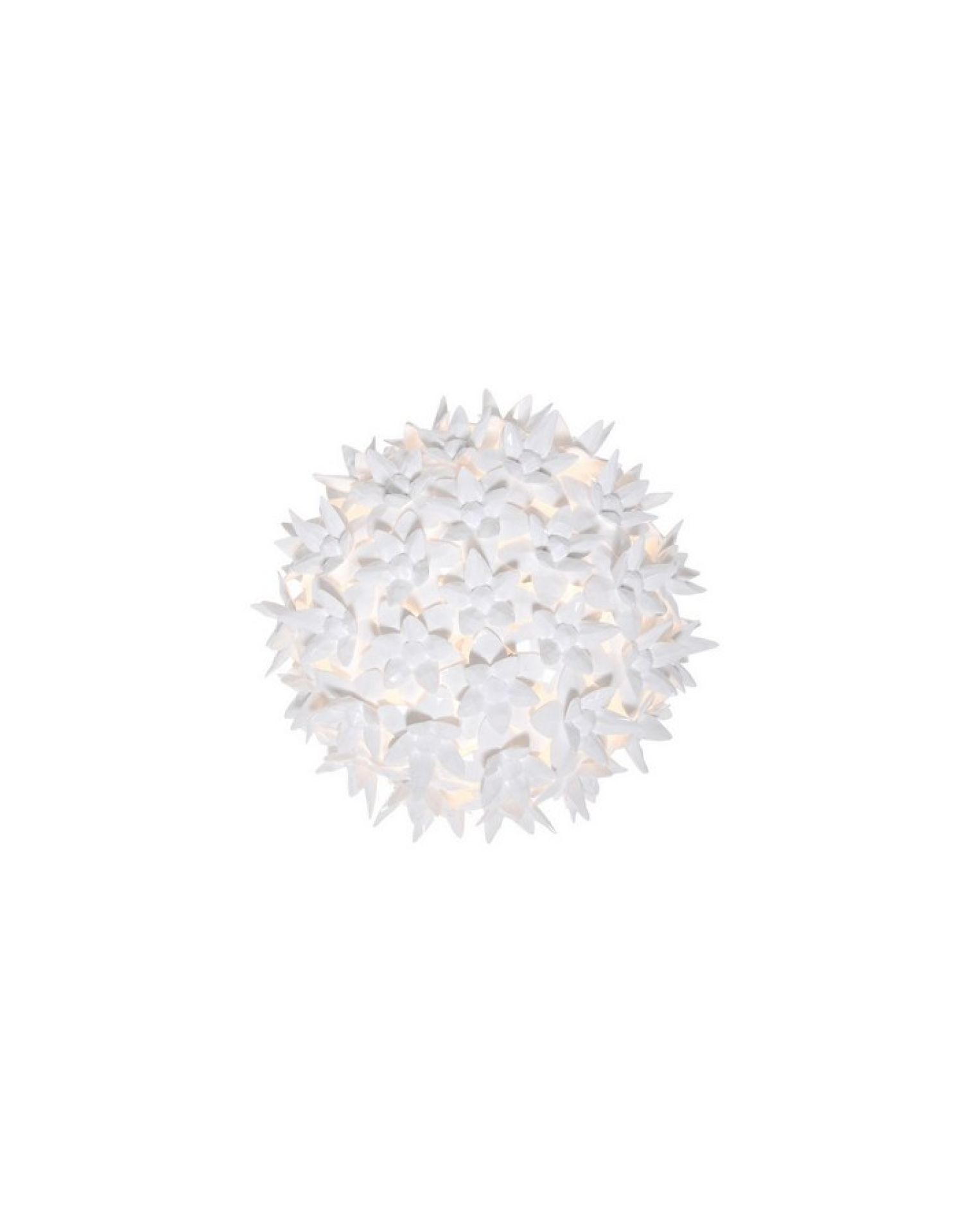 Weiße Bloom Deckenleuchte von Kartell, blütenförmige Designlampe für Wand und Decke.