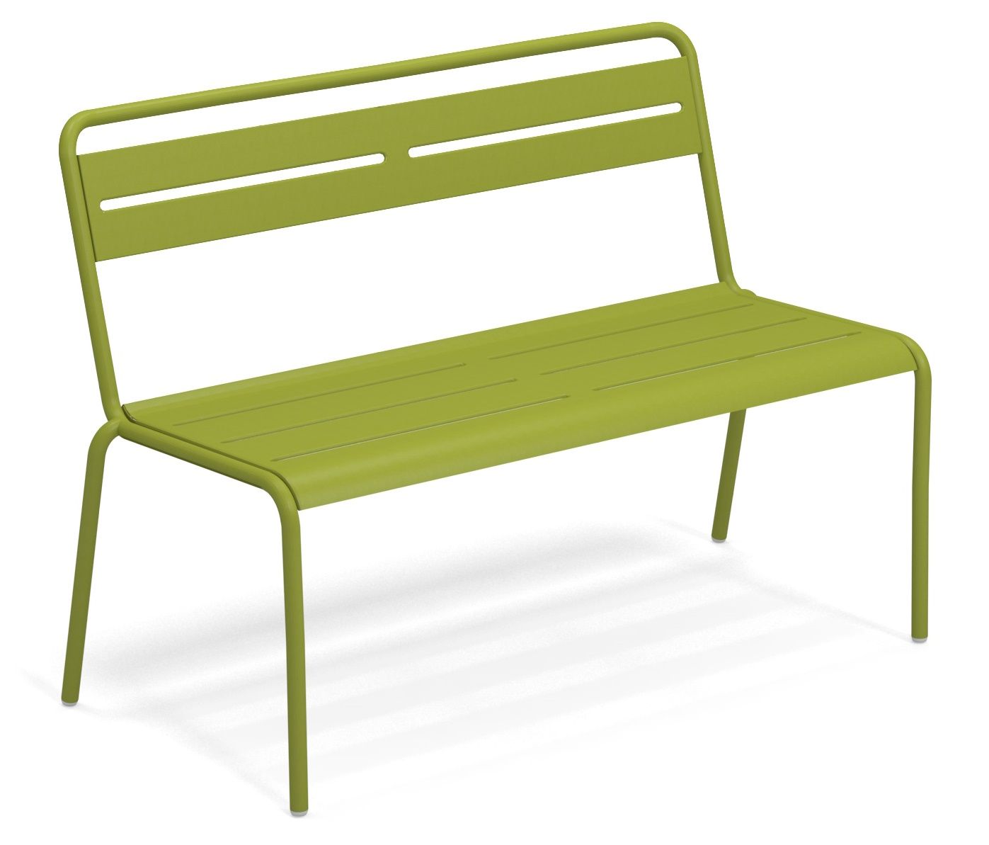 Grüne Emu Star Bench Gartenbank aus Metall, ideal für den Außenbereich und stilvolle Gartengestaltung.