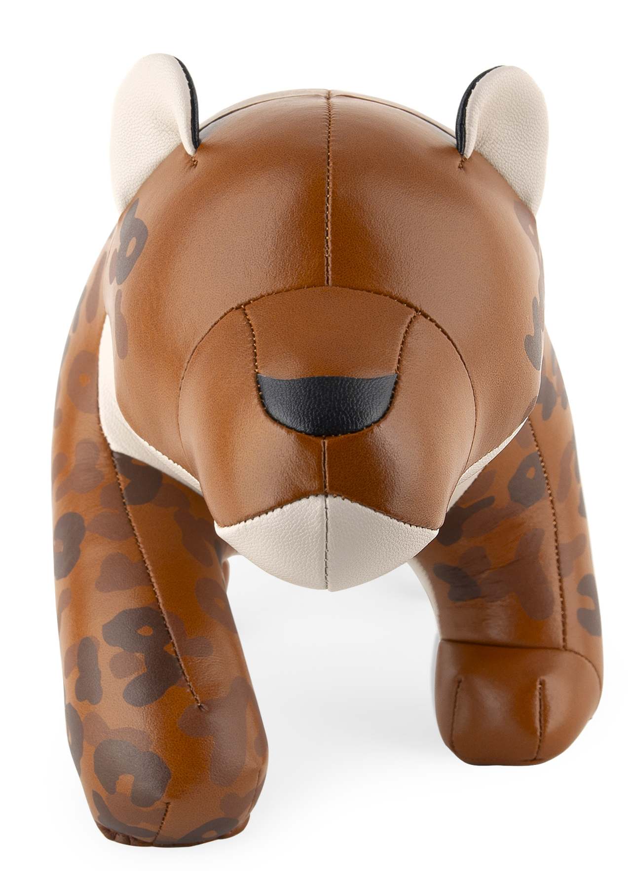 Buchstütze in Leopardenform, Ray Tan/Weizen Züny, aus Kunstleder, ideal für Bücherregal und Schreibtisch.