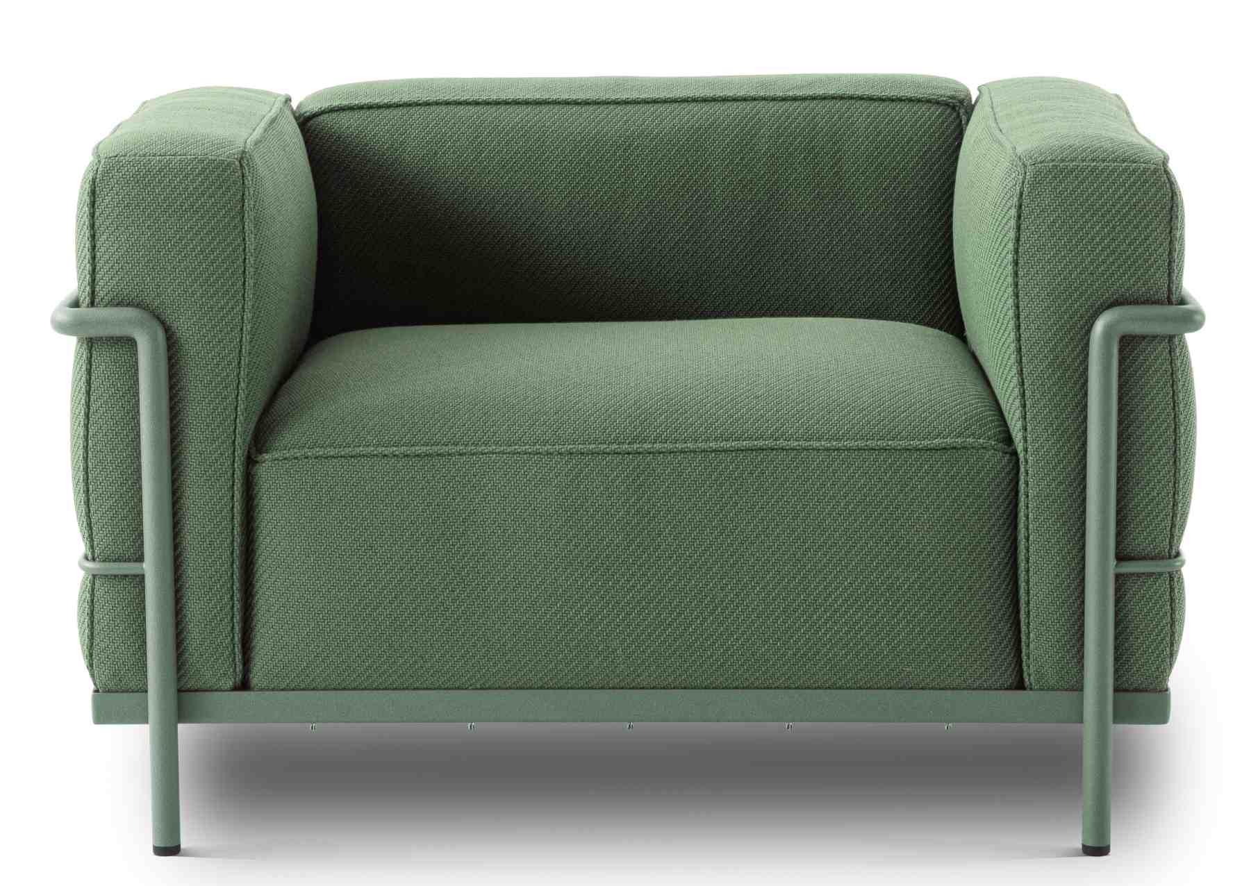 Grüner 3 Fauteuil Grand Confort Sessel von Cassina für den Außenbereich, Frontansicht.