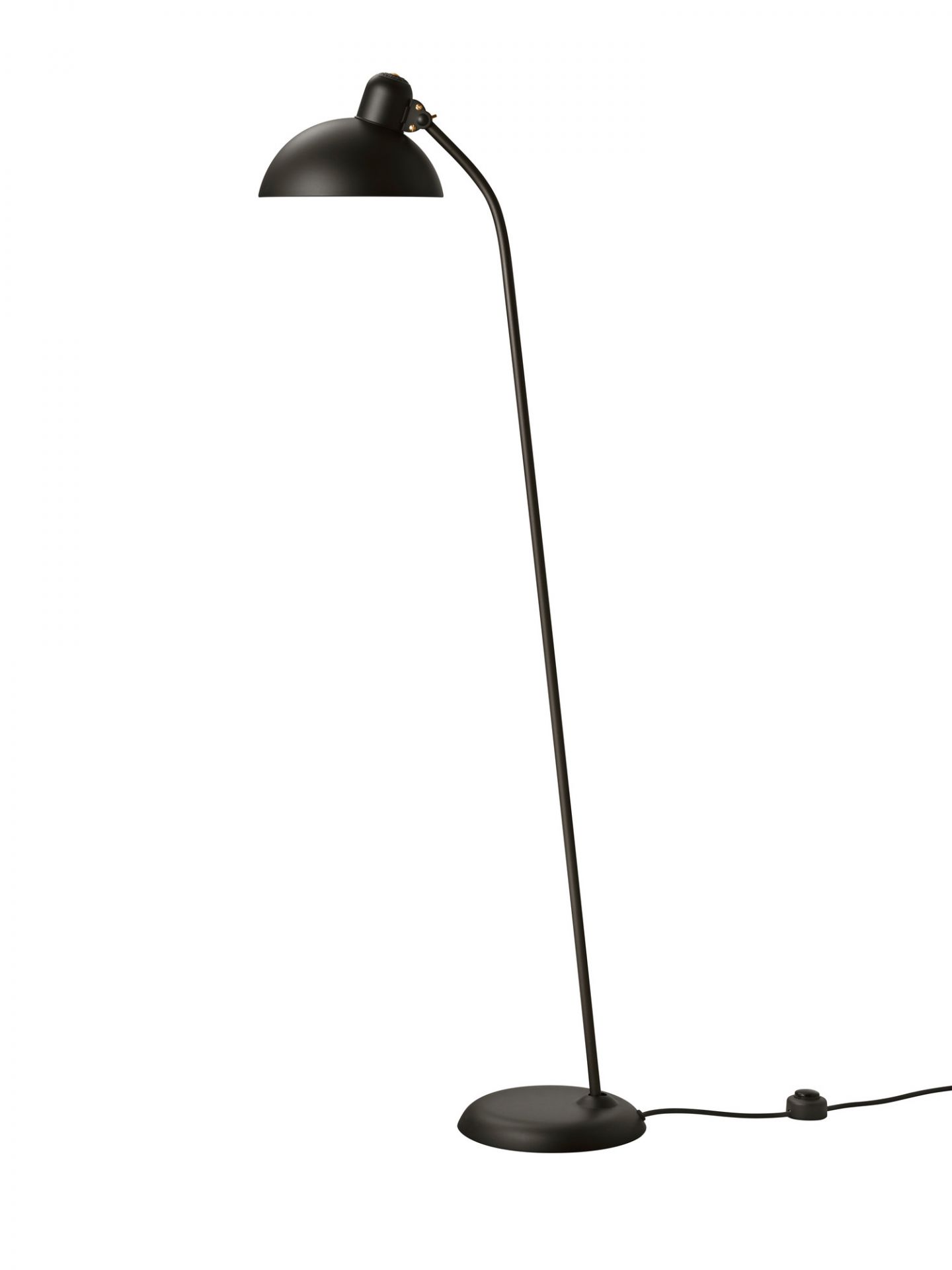 Schwarze KAISER idell Stehleuchte 6556 F von Fritz Hansen, modernes Design für Wohnzimmer und Büro.