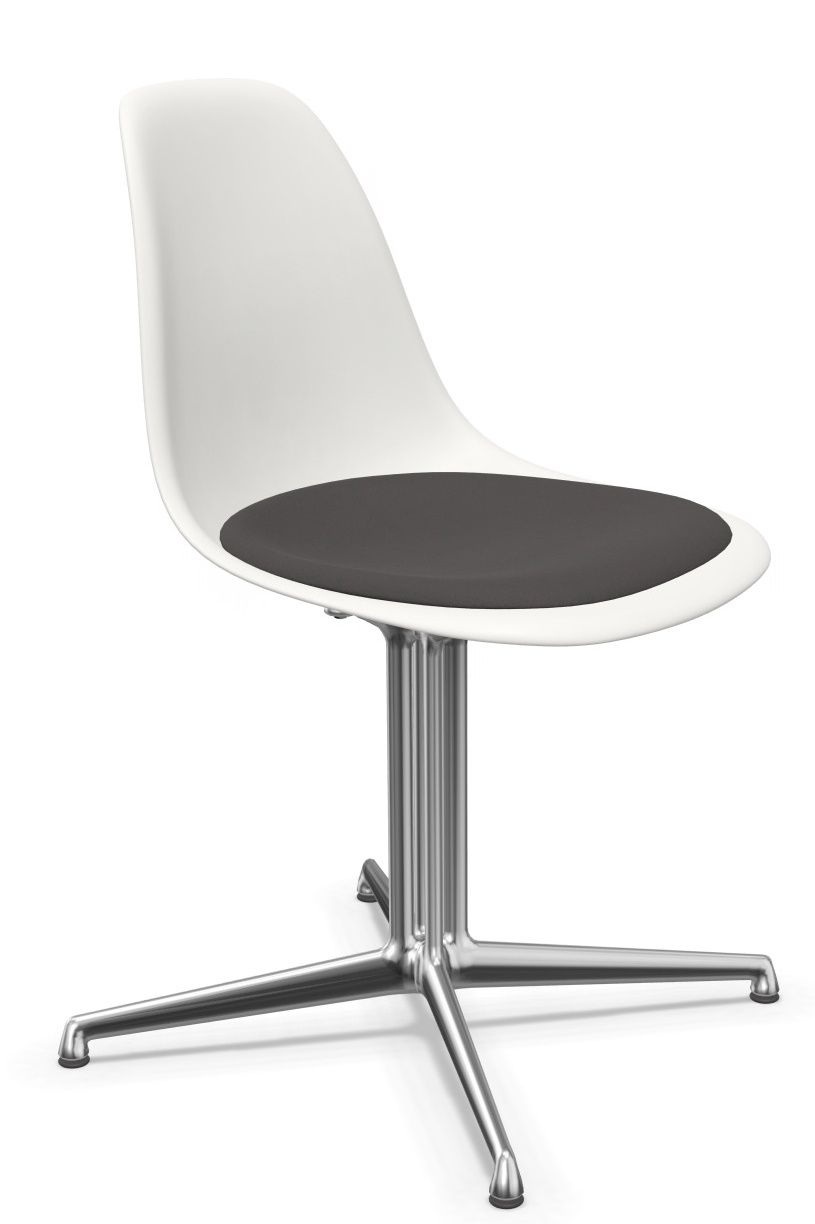 Eames Plastic Side Chair DSL RE stoel met zitkussen Vitra