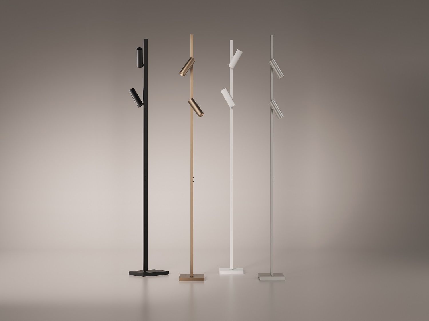ZEN-X2 Stehleuchte in Schwarz, Gold, Weiß und Silber, moderne LED-Stehleuchten für Wohnzimmer und Büro.