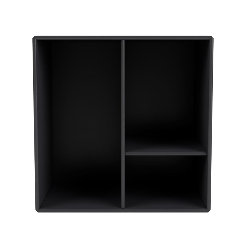 Anthrazitfarbenes Montana Mini Modul mit Regalböden, ideal für Büro oder Wohnzimmer. Regalsystem zur Wandmontage.
