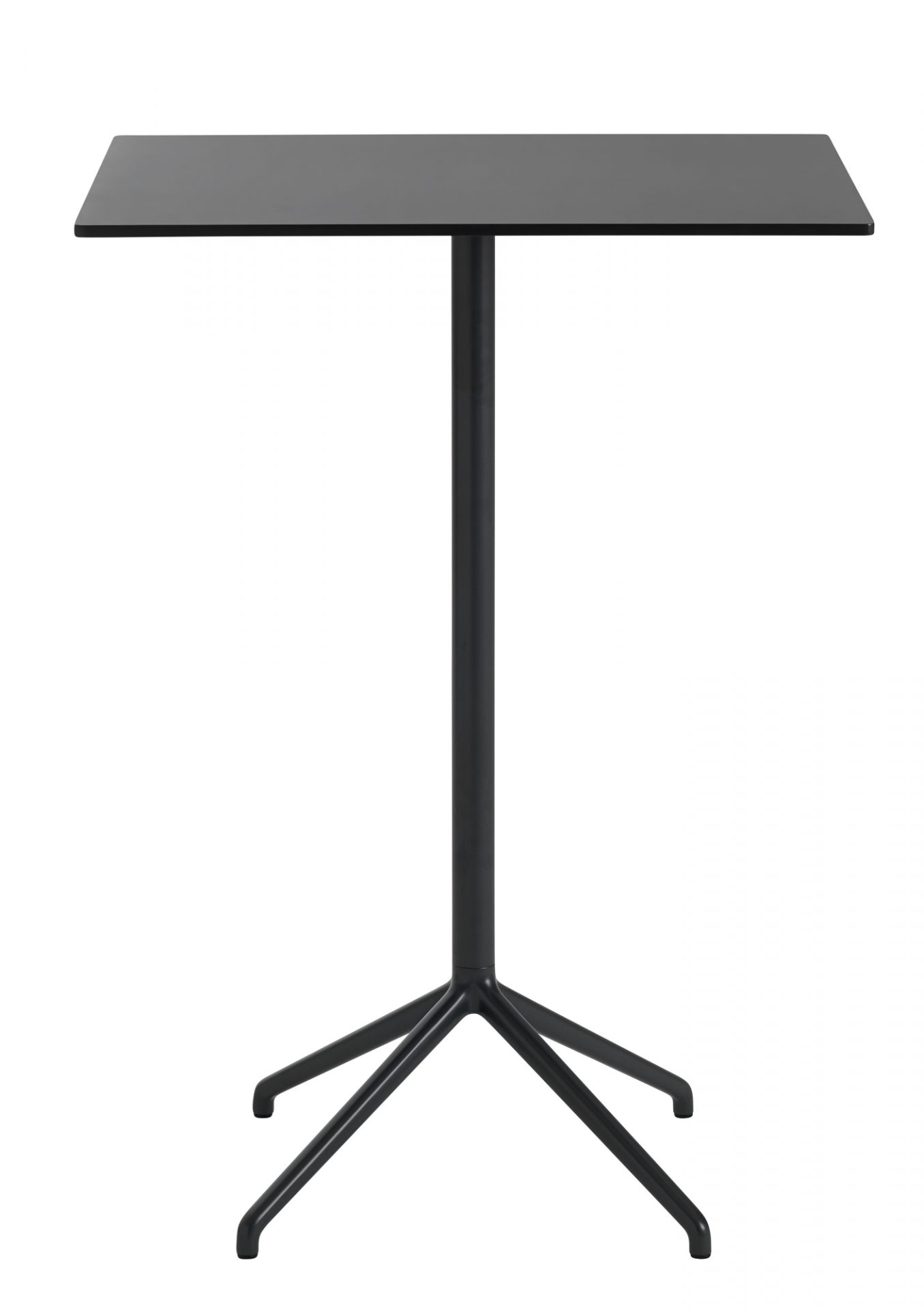 Schwarzer Muuto Still Cafe Table Beistelltisch mit quadratischer Tischplatte und filigranem Fußgestell für moderne Einrichtungen.