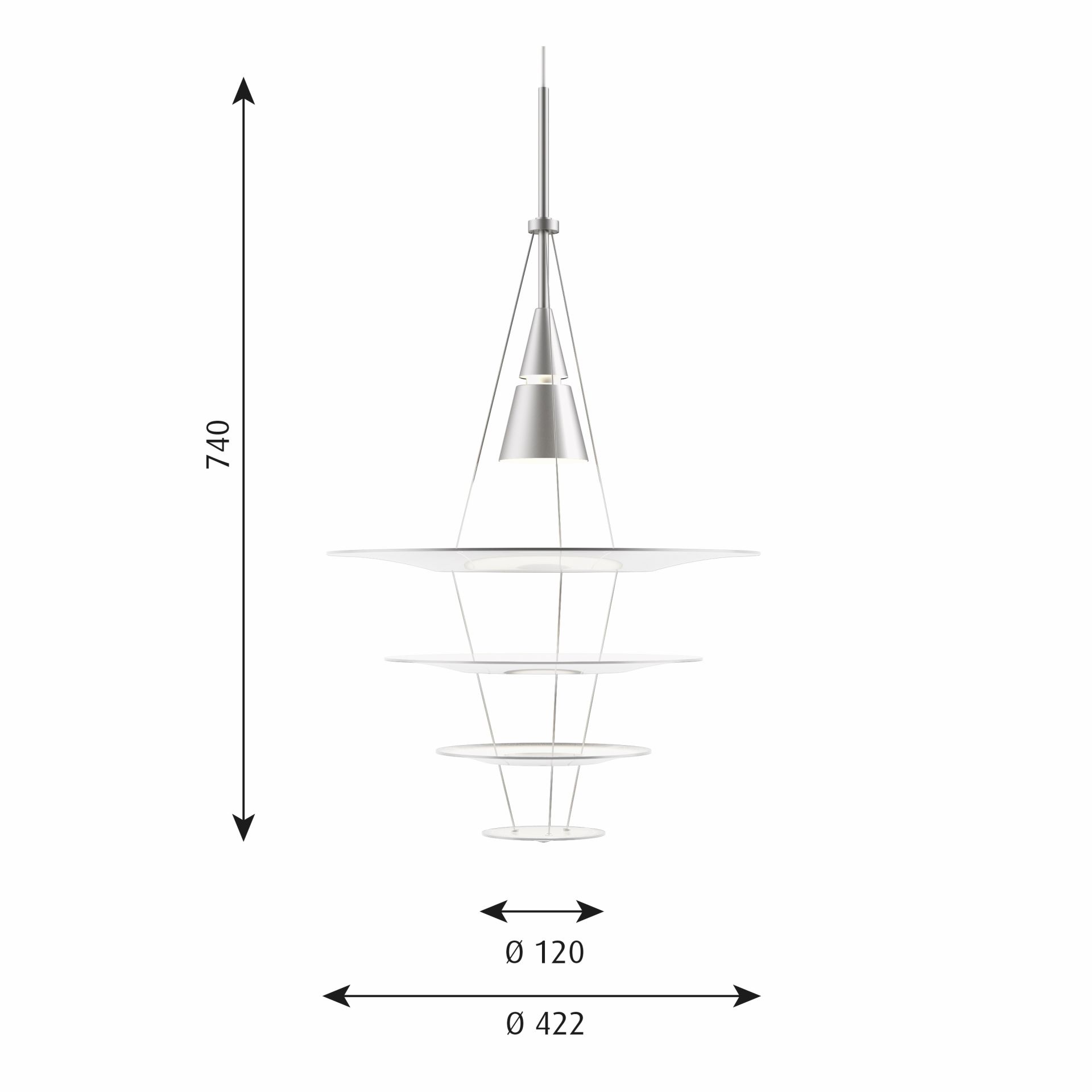Enigma 425/545 hanglamp van Louis Poulsen
