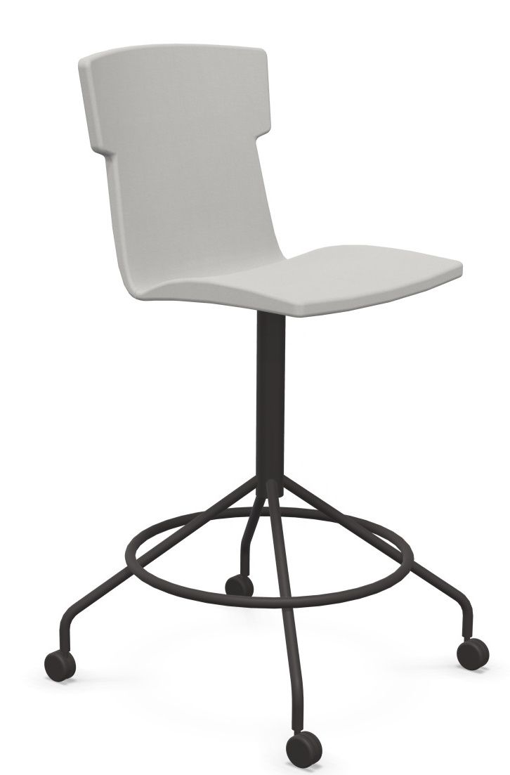Co-Chair Bürodrehstuhl von Cascando, moderner Drehstuhl in Grau mit Rollen und schwarzem Fußkreuz.