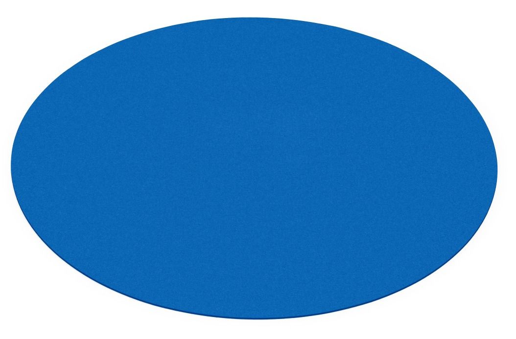 Blauer, runder Teppich Bigdot von HEY-SIGN by BWF Group, moderner Wollfilzteppich für Wohnzimmer und Kinderzimmer.