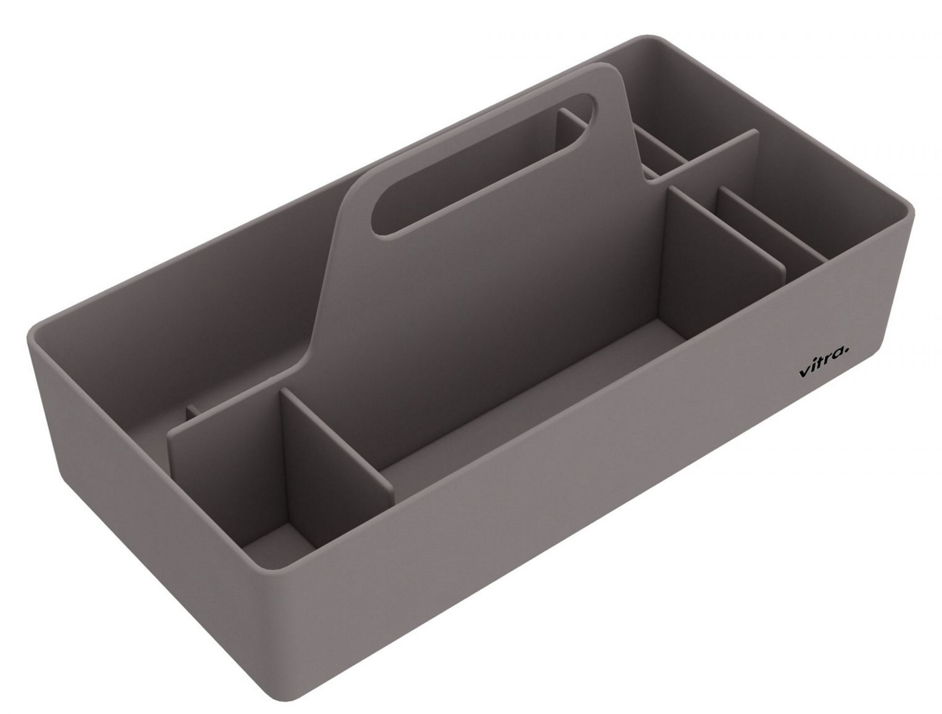 Vitra Toolbox in Weiss: Praktische Organisationsbox mit Fächern und Tragegriff für Büro und Zuhause.