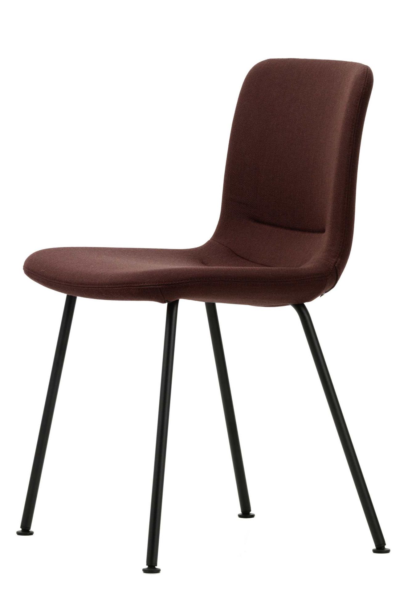 Brauner Vitra Hal Tube Stuhl mit schwarzem Metallgestell, moderner Designstuhl für Esszimmer und Büro.