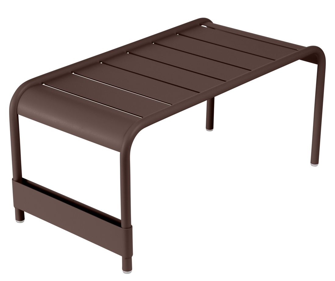 Brauner Luxembourg Outdoor Tisch / Bank von Fermob aus Metall, ideal für Garten und Terrasse.
