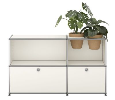 USM Haller dressoir M57 met klapdeuren en plantenbak puur wit