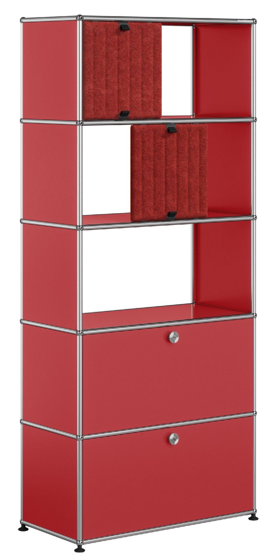 USM Haller-rek met Soft Panels M69 robijnrood-rood