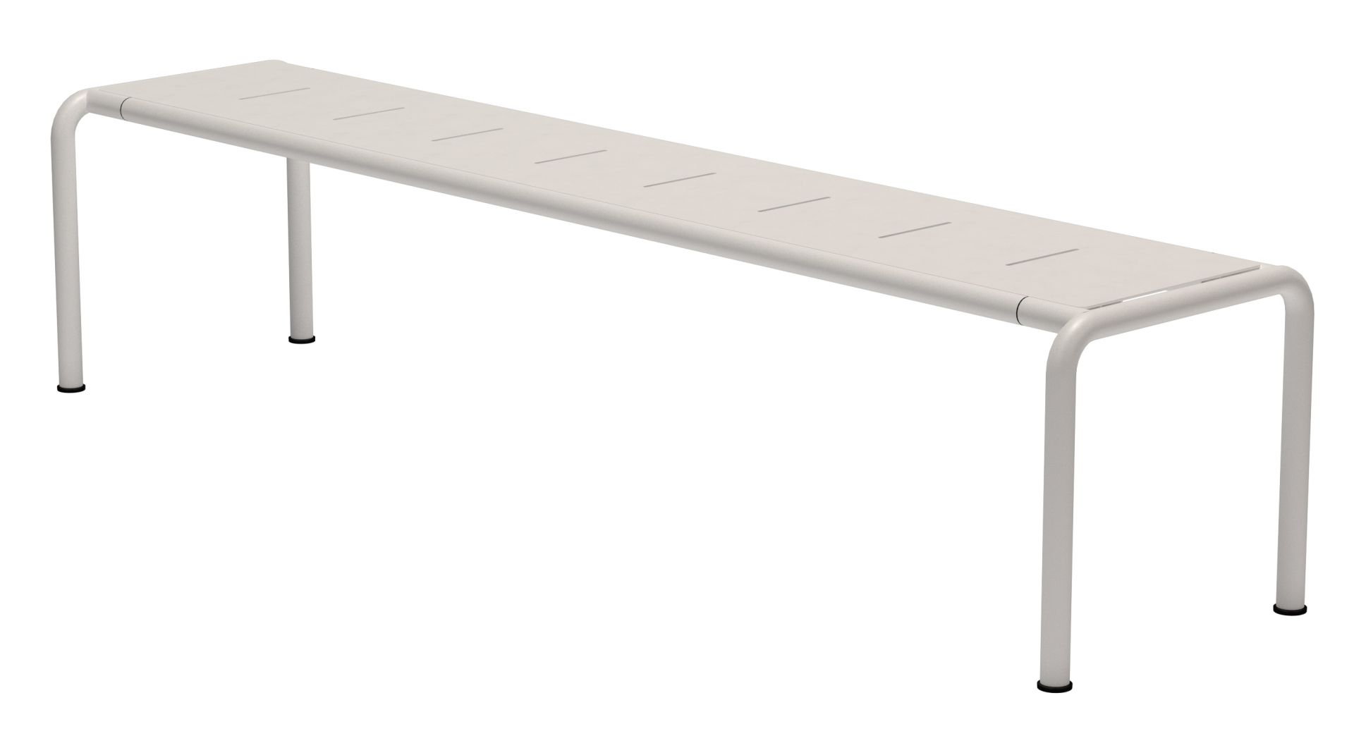 Avanti Bank von Houe: Moderne Outdoor Bank aus Aluminium in Beige.