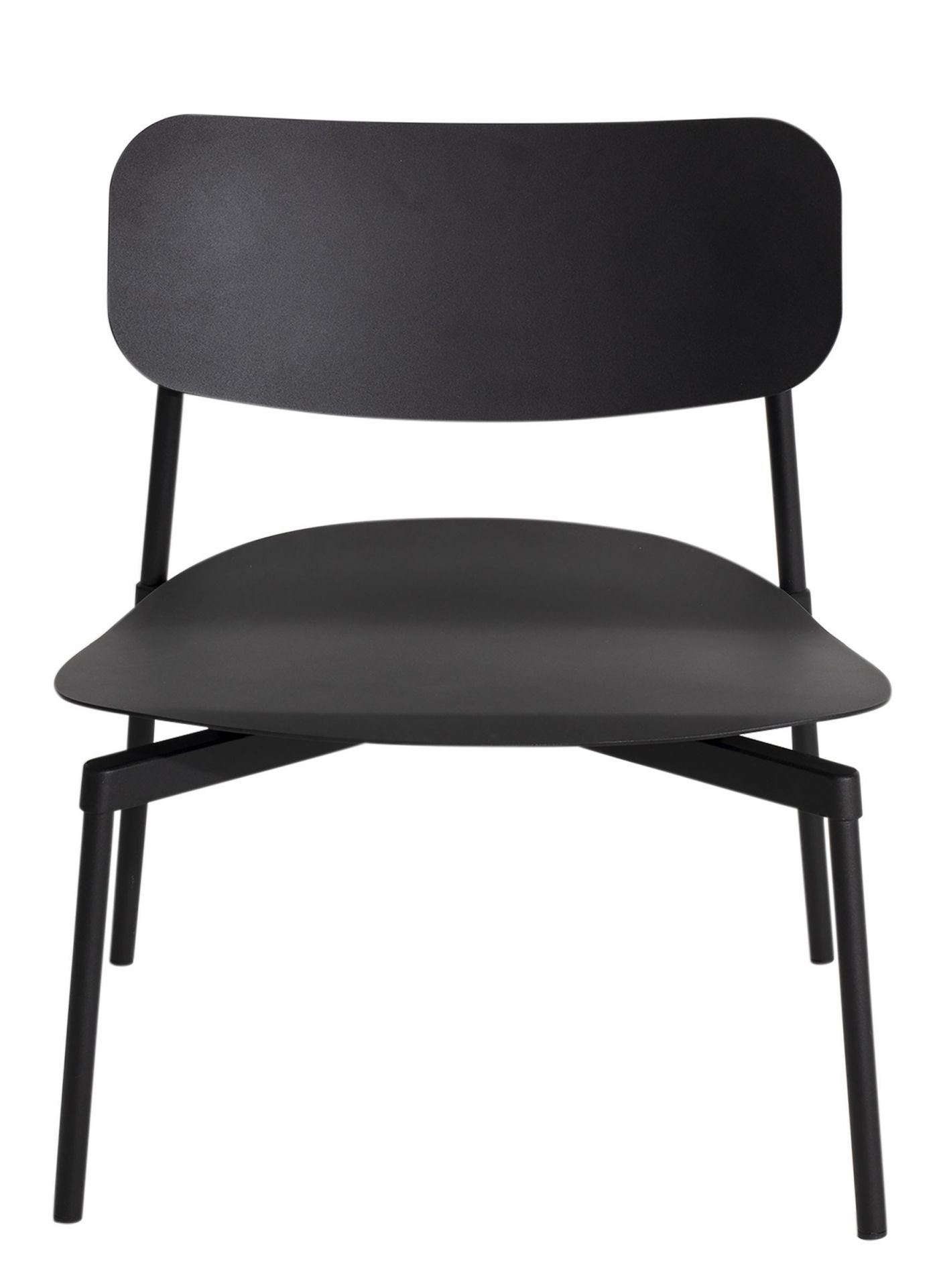 Schwarzer Fromme Lounge Chair Sessel von Petite Friture, minimalistisches Design mit Rückenlehne und Metallbeinen.