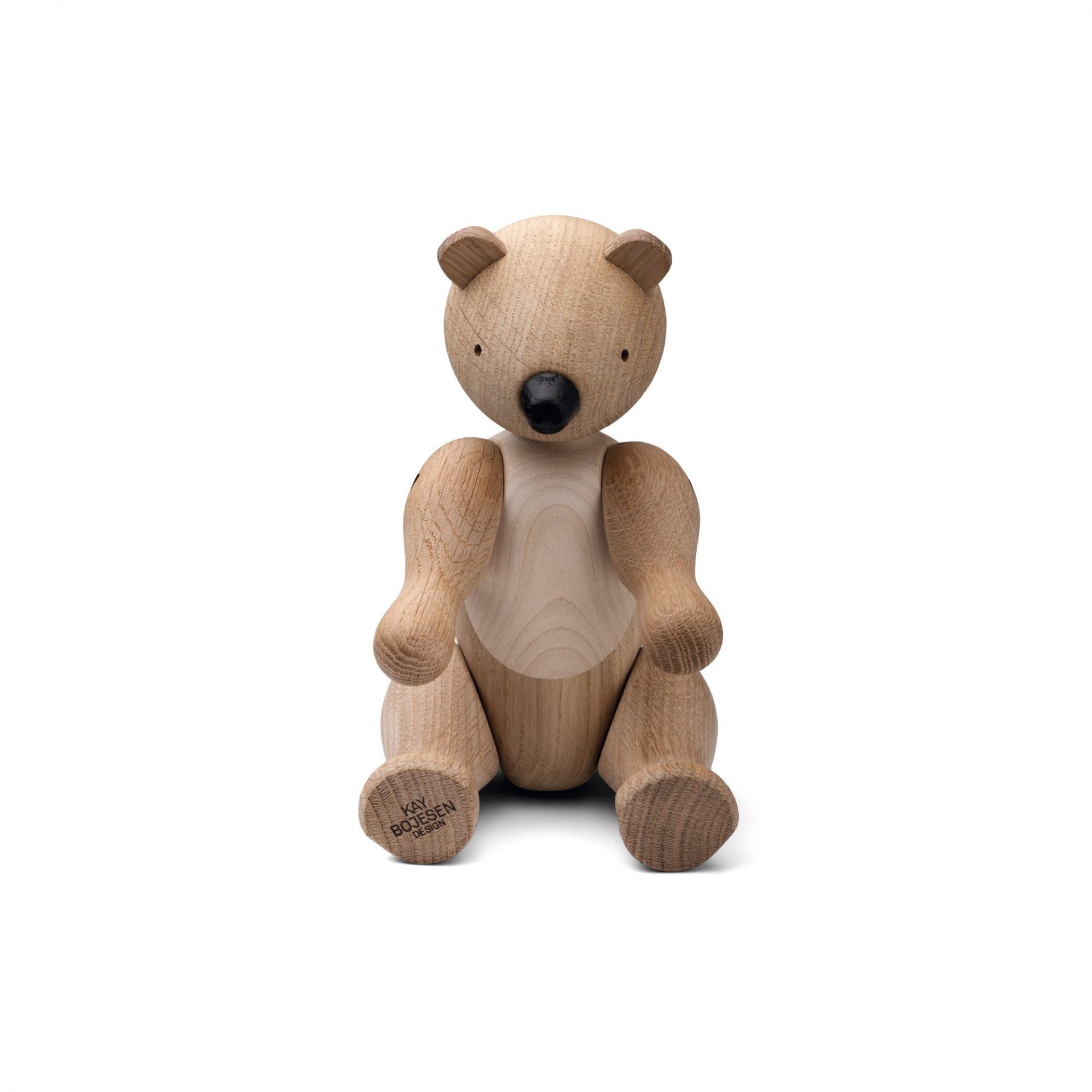 Sitzender Bär Holzfigur von Kay Bojesen, ein dekoratives Holzspielzeug für Kinder und Sammler.