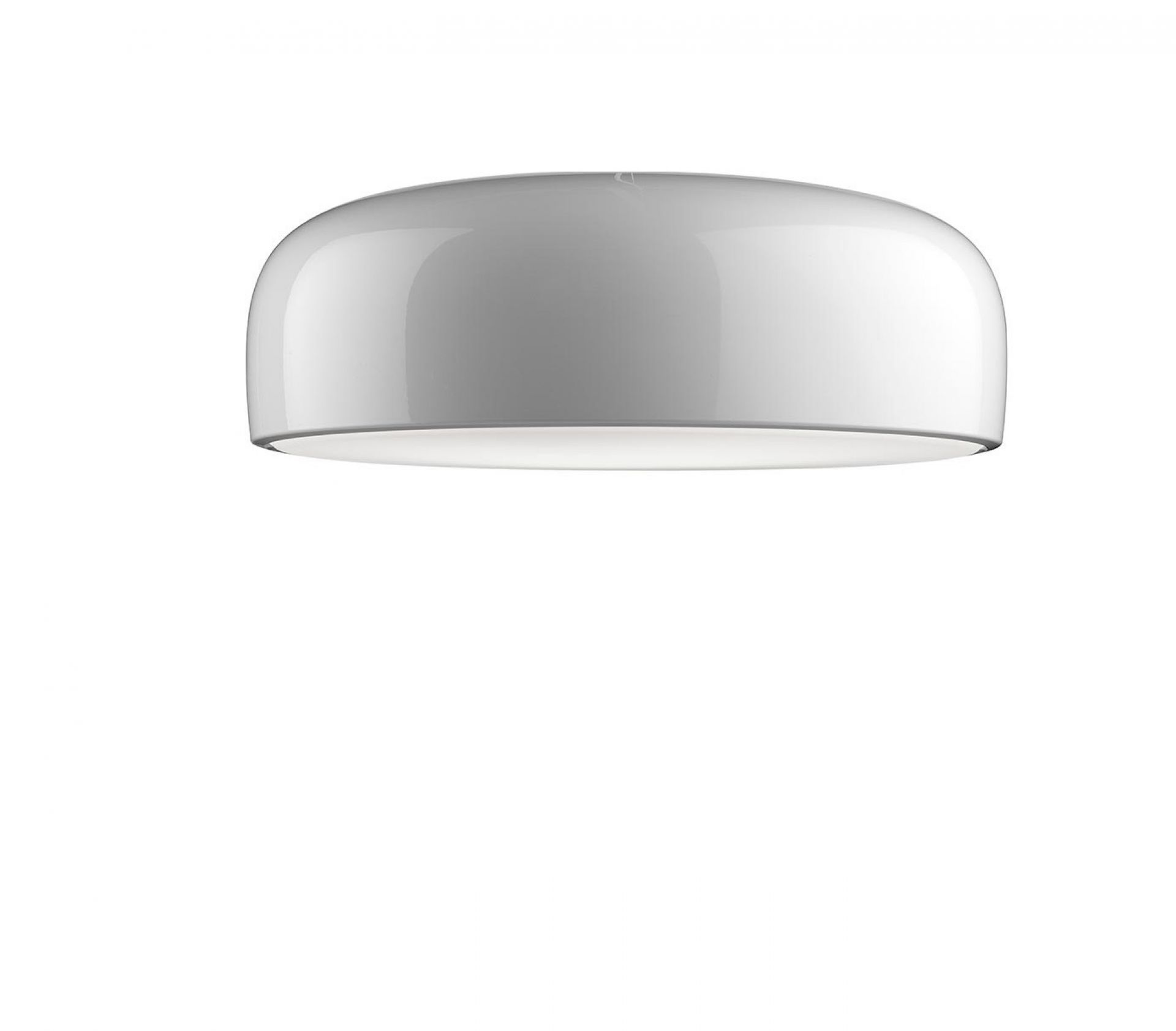 Weiße Smithfield Deckenleuchte von Flos: Moderne, runde Deckenlampe für stilvolle Beleuchtung.
