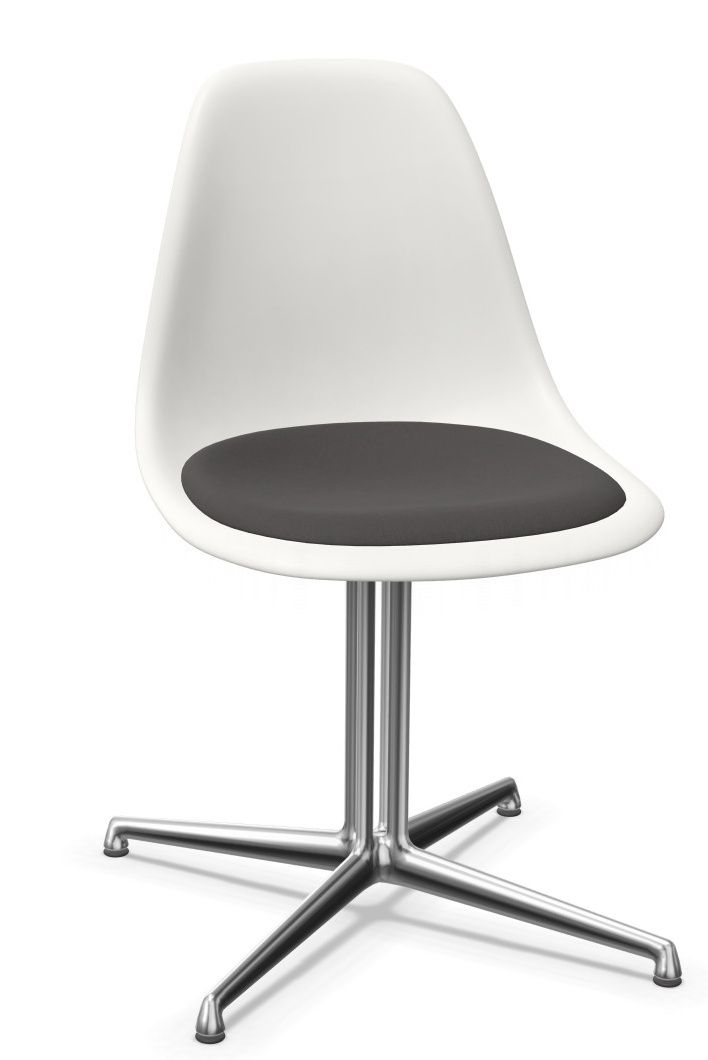 Eames Plastic Side Chair DSL RE stoel met zitkussen Vitra