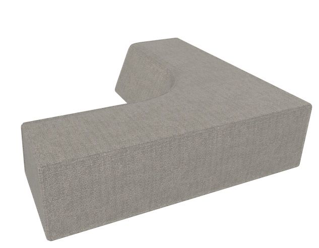 Cor Trio Eckrücken Element in grauem Stoffbezug für modulares Sofa System.