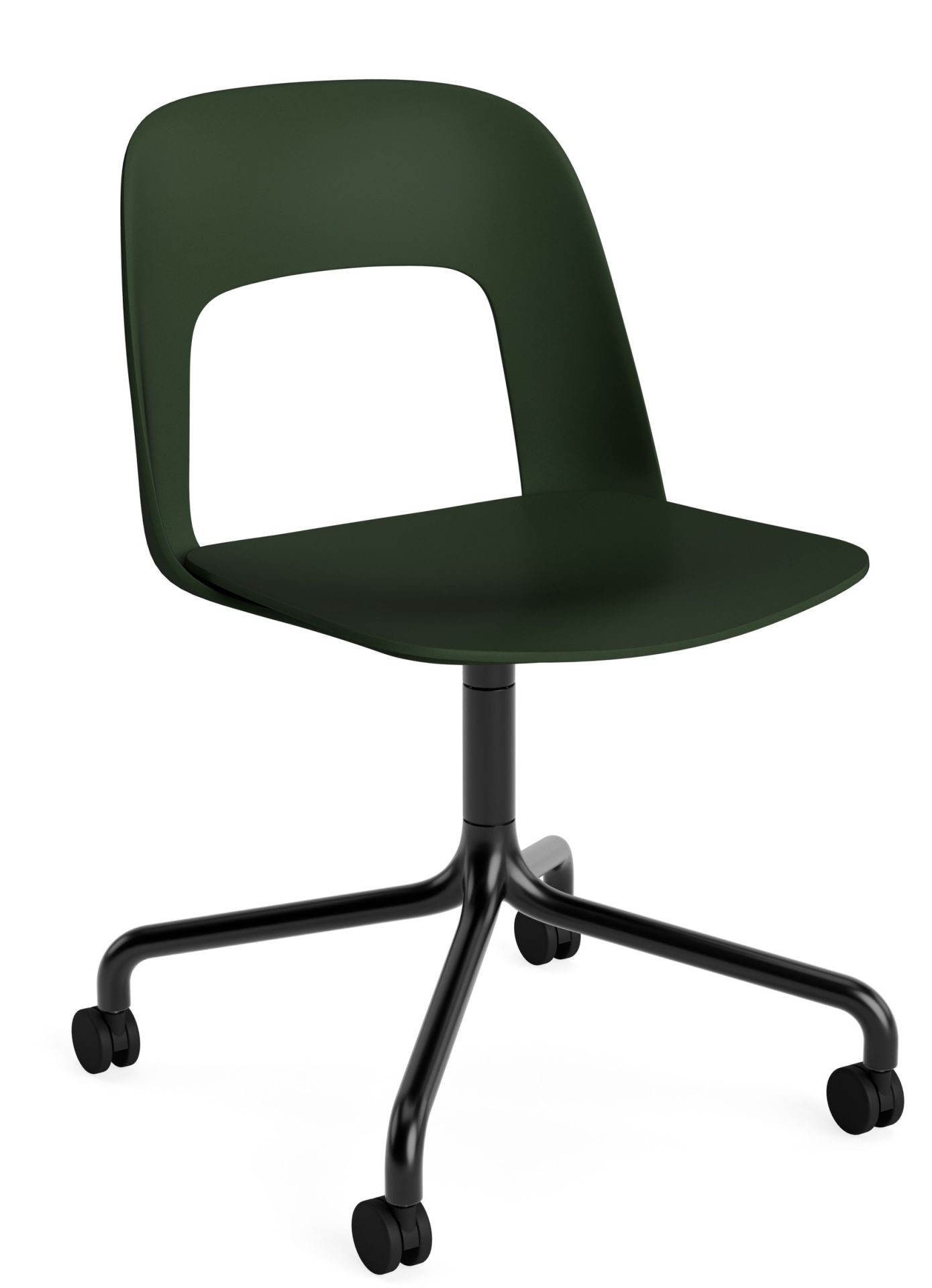 Lay-out Side Chair 161, draaistoel met vier poten van Hay