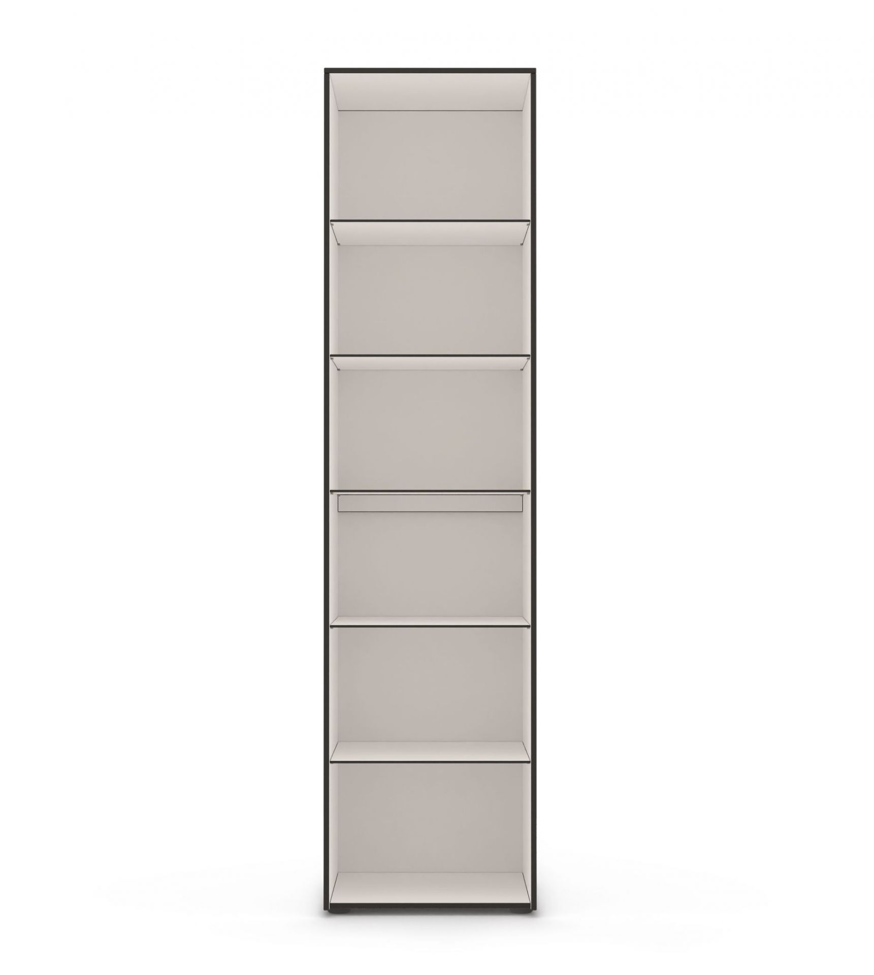 Anthrazitfarbener Ordo Gartenschrank mit fünf Regalböden von Conmoto, ideal für die Gartenaufbewahrung.