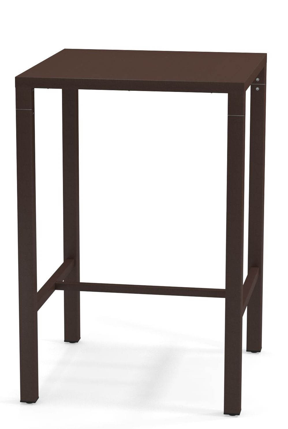 Nova Hochtisch Outdoor Emu, brauner, minimalistischer Stehtisch für den Garten oder die Terrasse.
