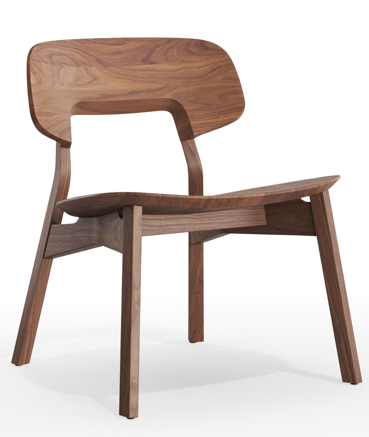 Nonoto Lounge Chair Cocktailsessel Zeitraum aus dunklem Holz, moderne Sitzgelegenheit für Wohnzimmer und Lounge-Bereiche.