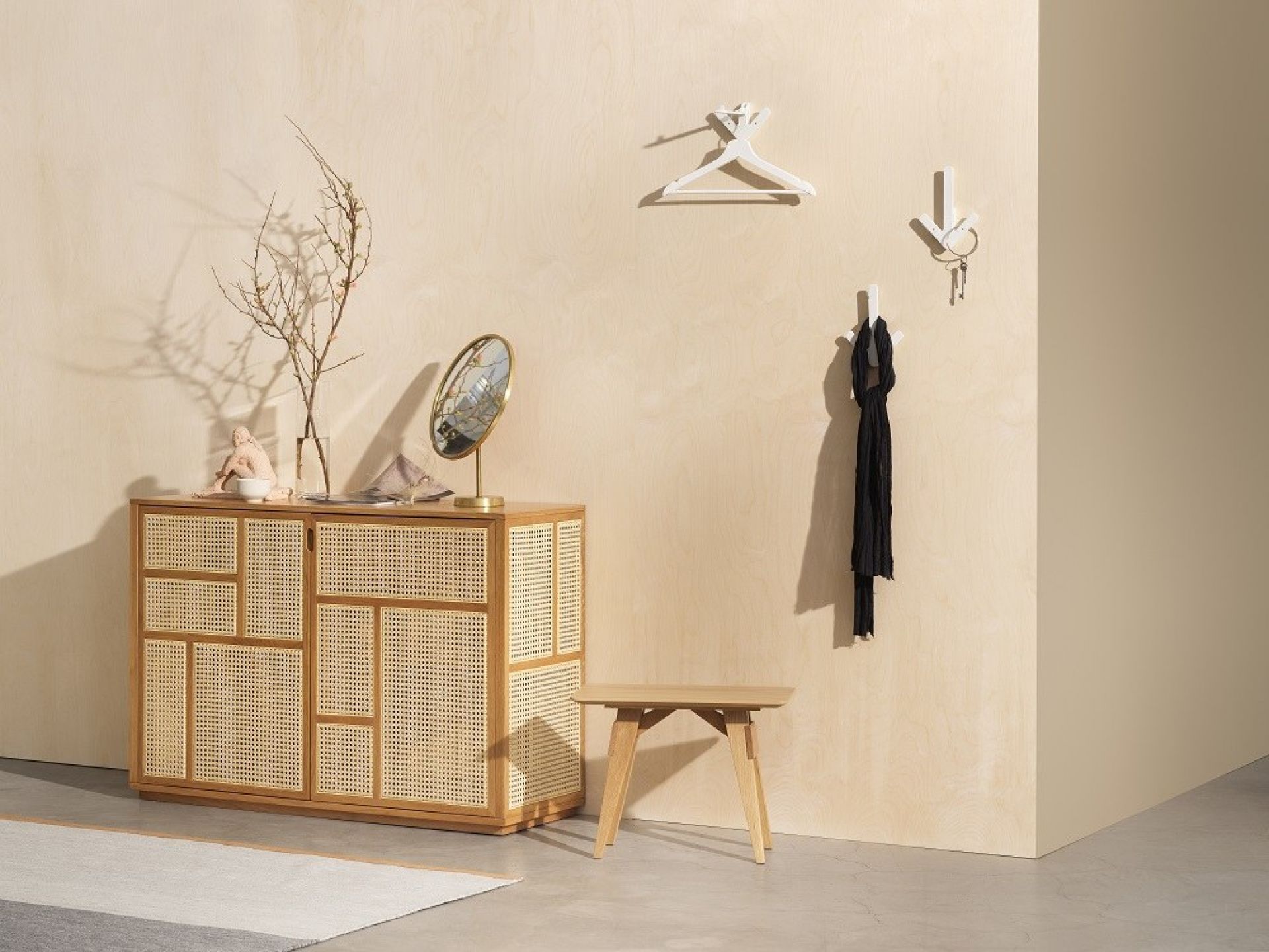 Air Sideboard aus Eiche massiv von Design House Stockholm mit Wiener Geflecht Front.