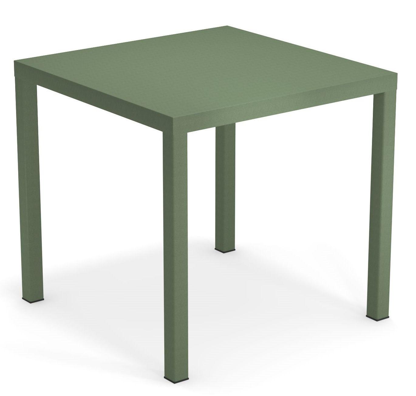 Quadratischer, olivgrüner Nova Tisch von Emu für den Außenbereich, ideal für Garten und Terrasse.