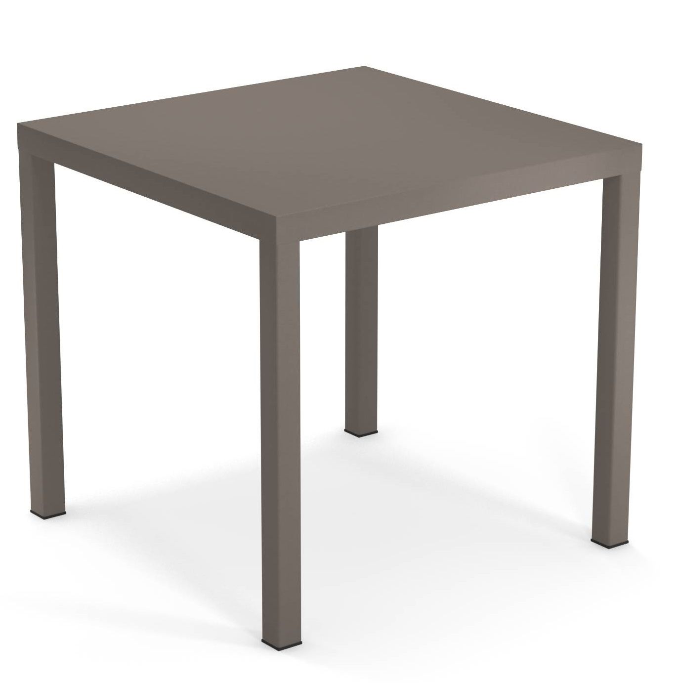 Quadratischer Nova Tisch von Emu für den Außenbereich, modernes Design, braun, ideal für Garten und Terrasse.