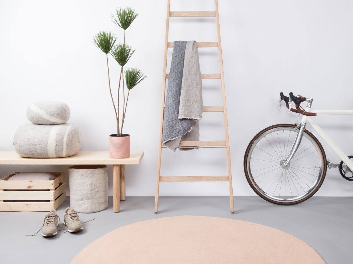 Mono rond vilten tapijt Ø 160 cm myfelt  Merle (roze)
