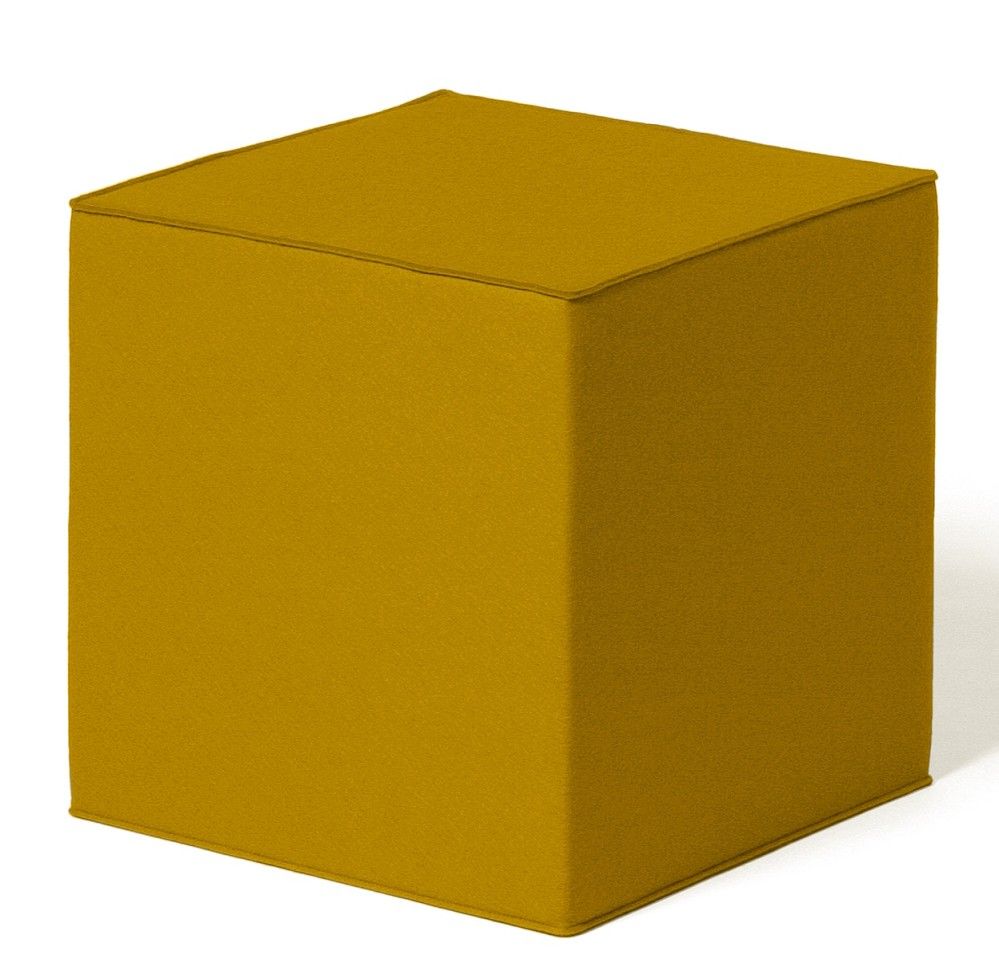 Goldgelber Quart Sitzwürfel von HEY-SIGN by BWF Group, moderner Filzhocker für Wohnzimmer und Büro.