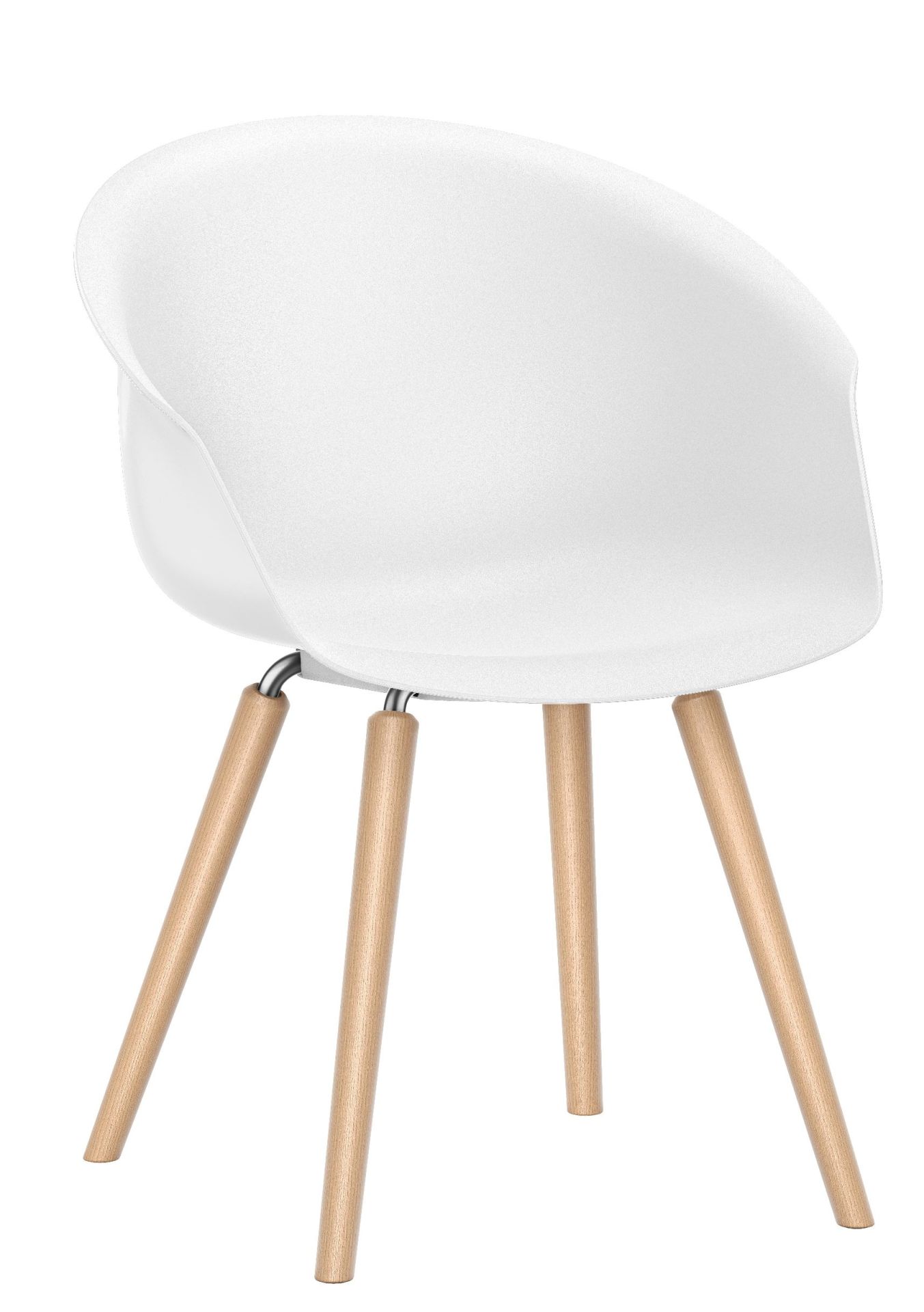 Shuffleis clubfauteuil met vier poten van hout, Interstuhl