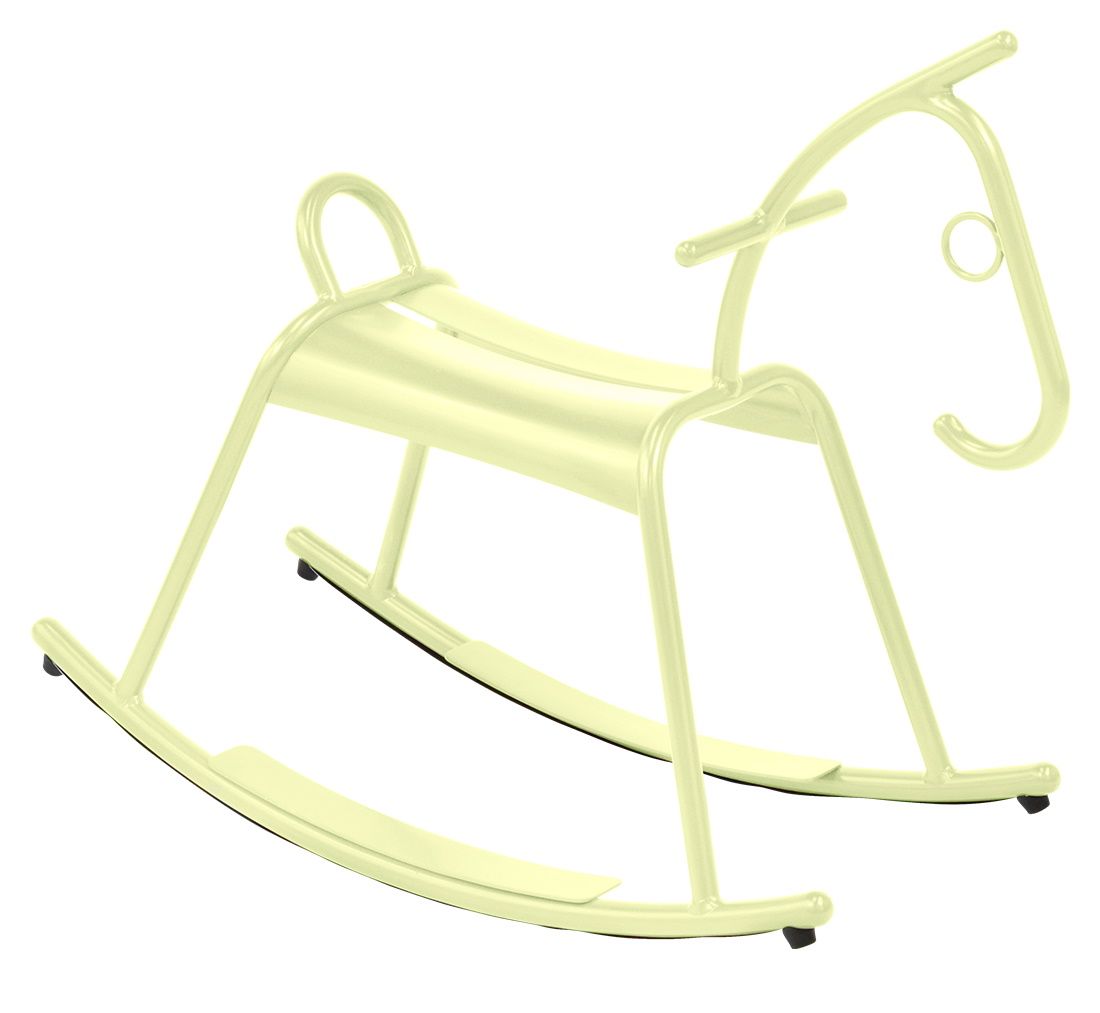 Helles Adada Schaukelpferd von Fermob für den Außenbereich, modernes Design Kinderspielzeug aus Metall.