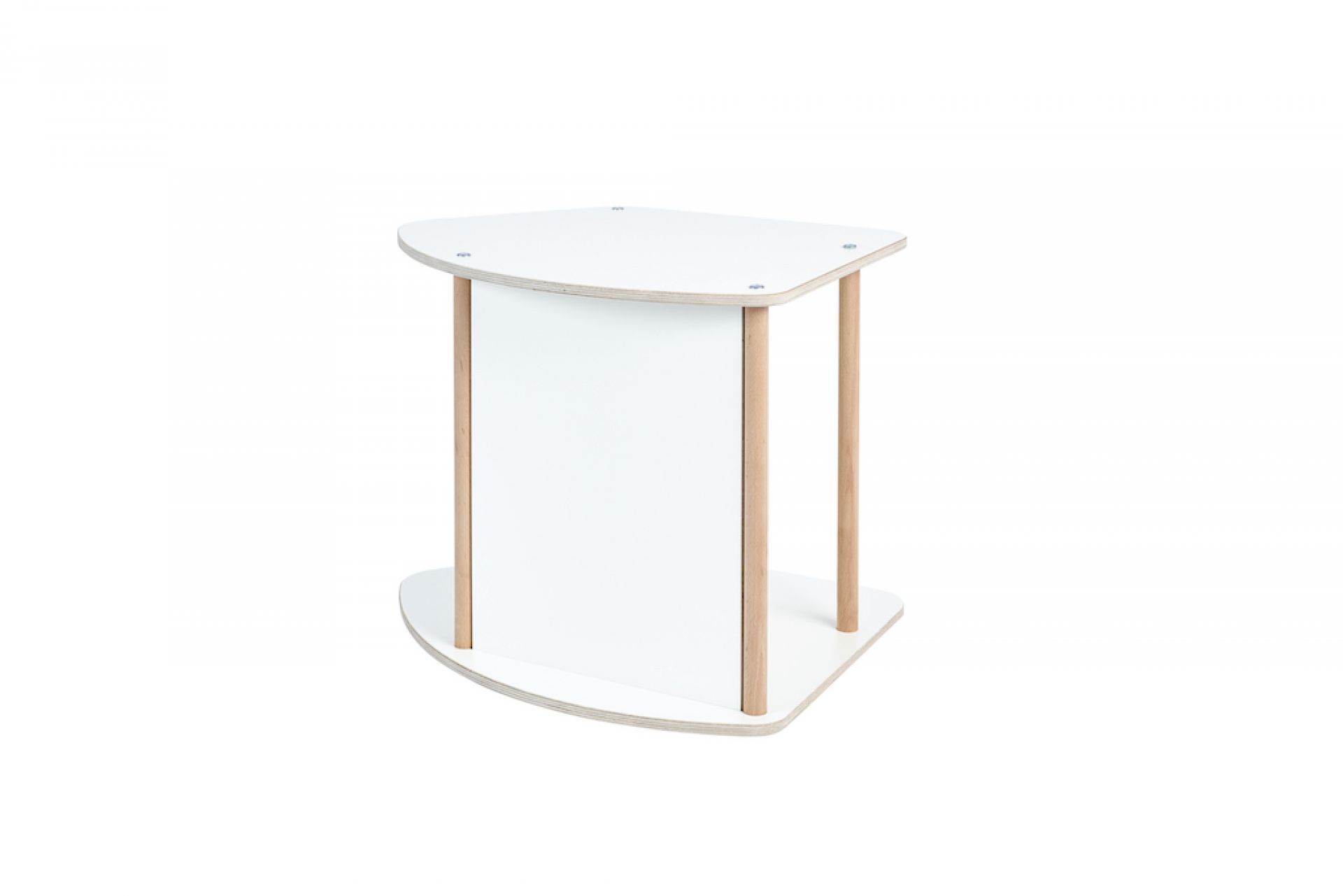 Tojo Kids Multi: Weißer, dreieckiger Kinderhocker aus Holz, ideal als Schaukel, Hocker oder Tisch.