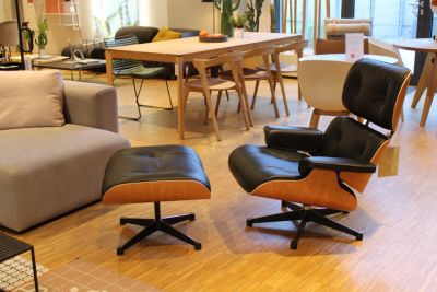 Eames Lounge Chair & Ottoman fauteuil kersenhout Vitra - TENTOONSTELLINGSSTUK