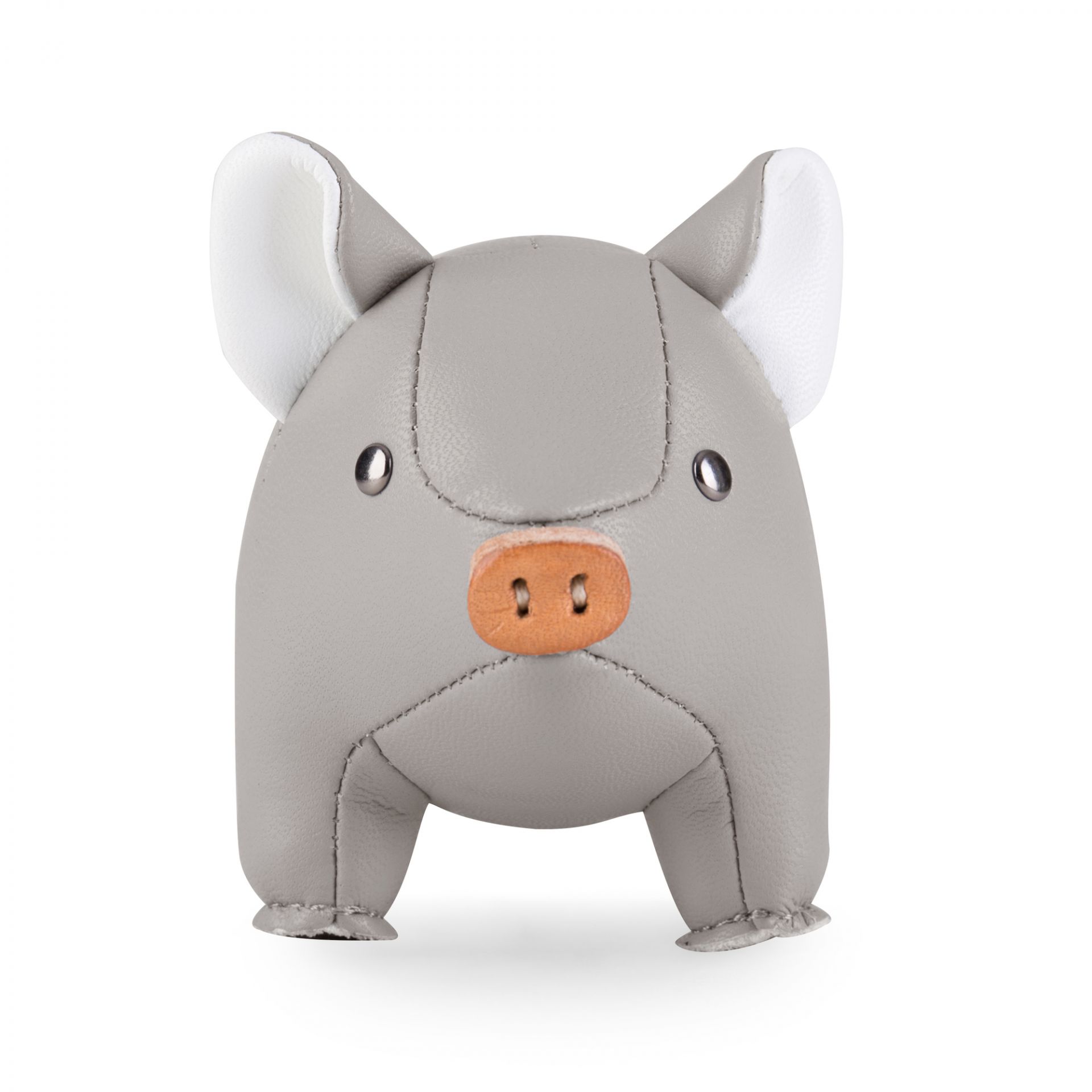 Briefbeschwerer Schwein in Grau und Weiß von Züny, dekoratives Accessoire für Büro und Zuhause.