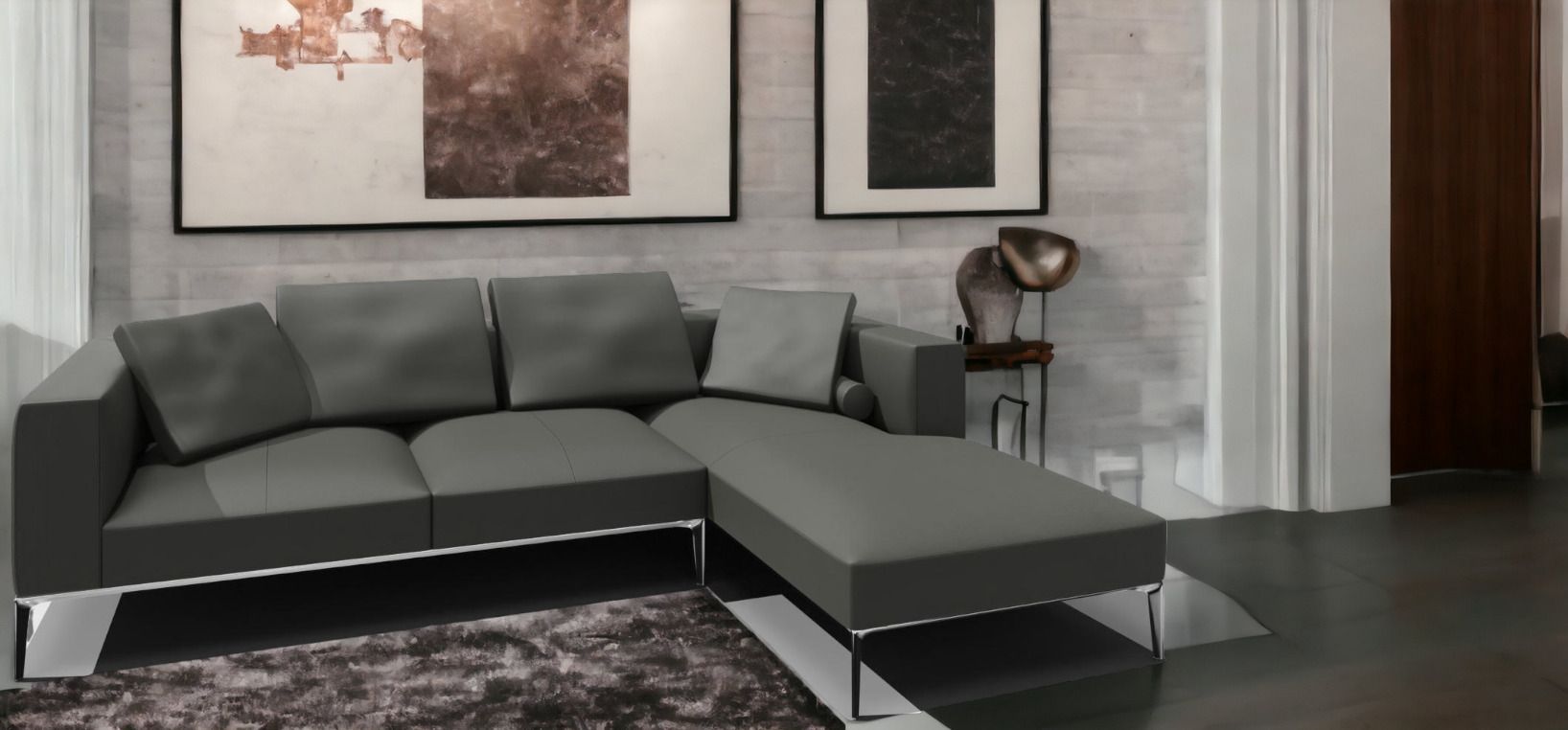 Jaan Living driezitsbank met 2 rugkussens, 2 comfortkussens en 2 comfortrollen, combinatie A21, Walter Knoll 