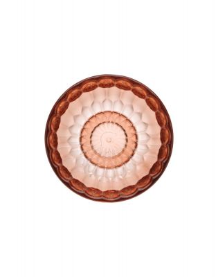 Nahaufnahme des rosafarbenen Kartell Jellies Garderobenhakens mit dekorativem, geometrischem Muster. Kleiner Design-Haken für Wandmontage.
