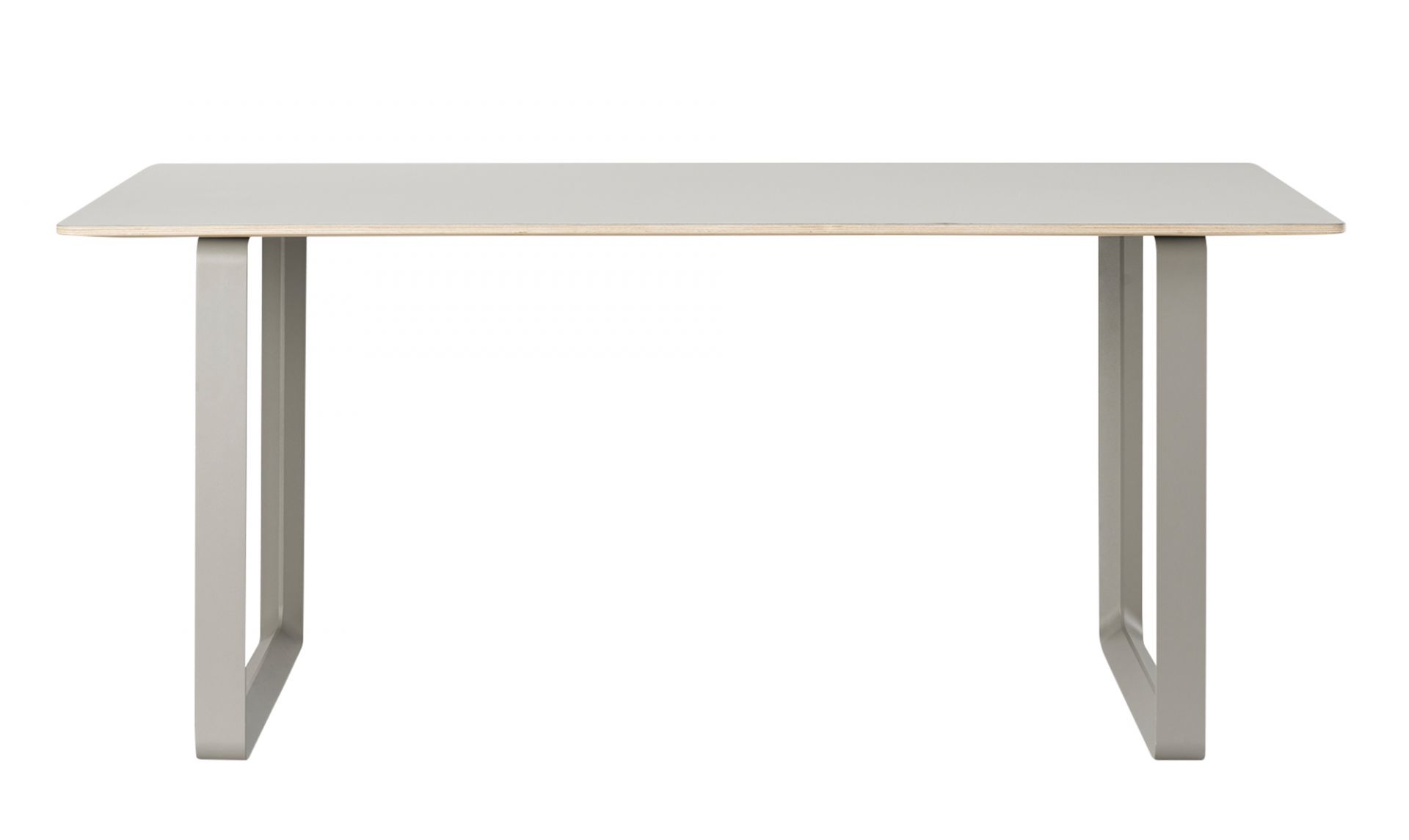 Grauer 70/70 Table Tisch von Muuto, 170x85 cm, mit minimalistischem Design und Metallbeinen.