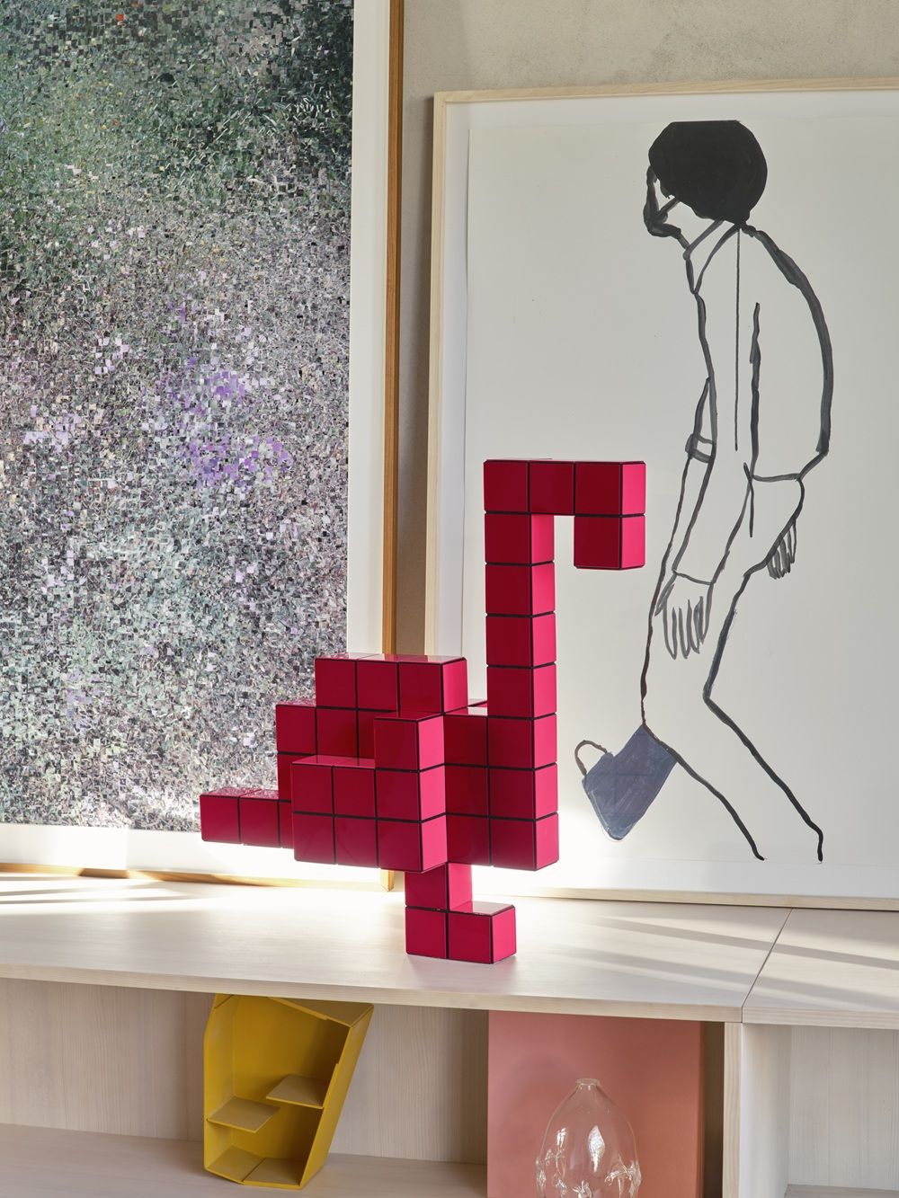 Panton Cubes Flamingo Duoton Sculptuur Vitra