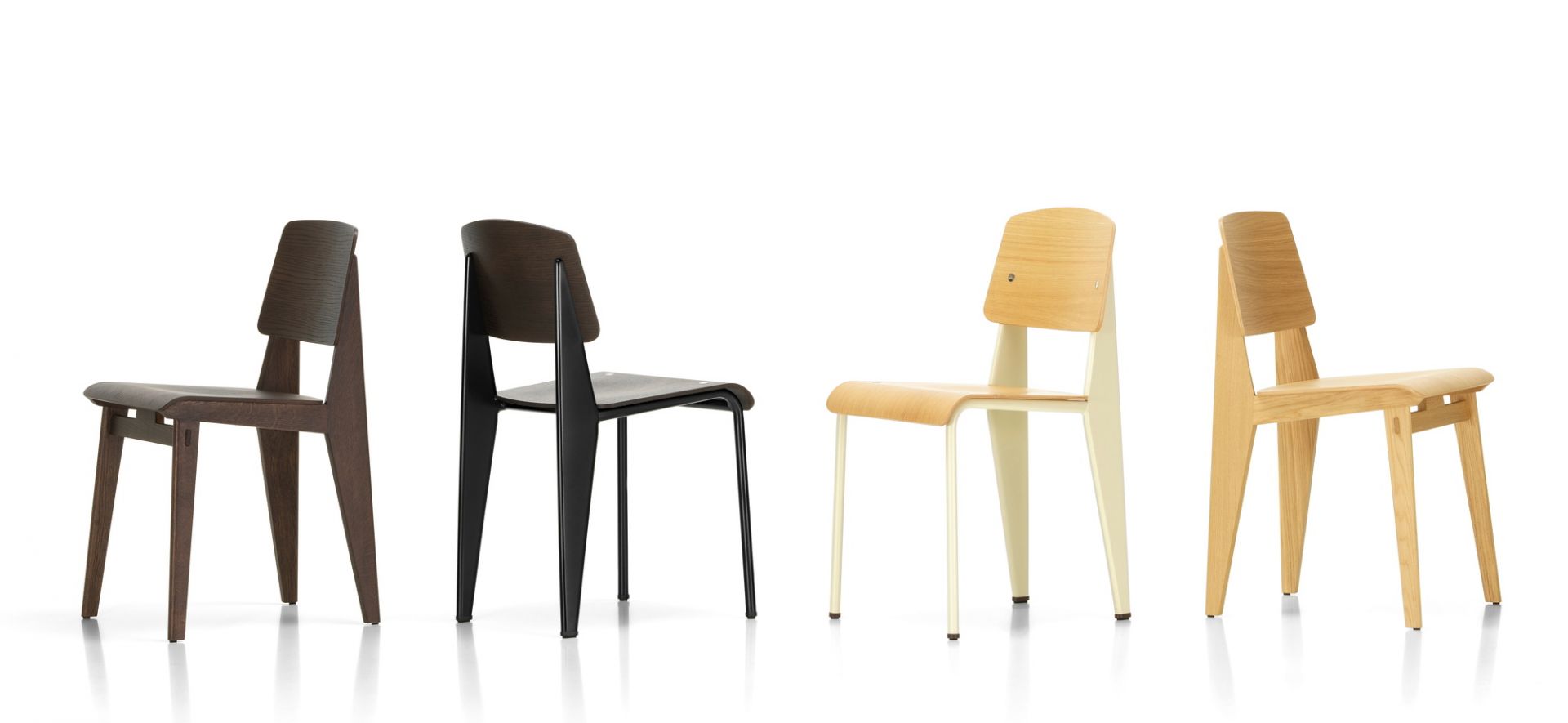 Vitra Chaise Tout Bois Stuhl in verschiedenen Holzfarben, moderner Holzstuhl für Esszimmer und Wohnbereich.