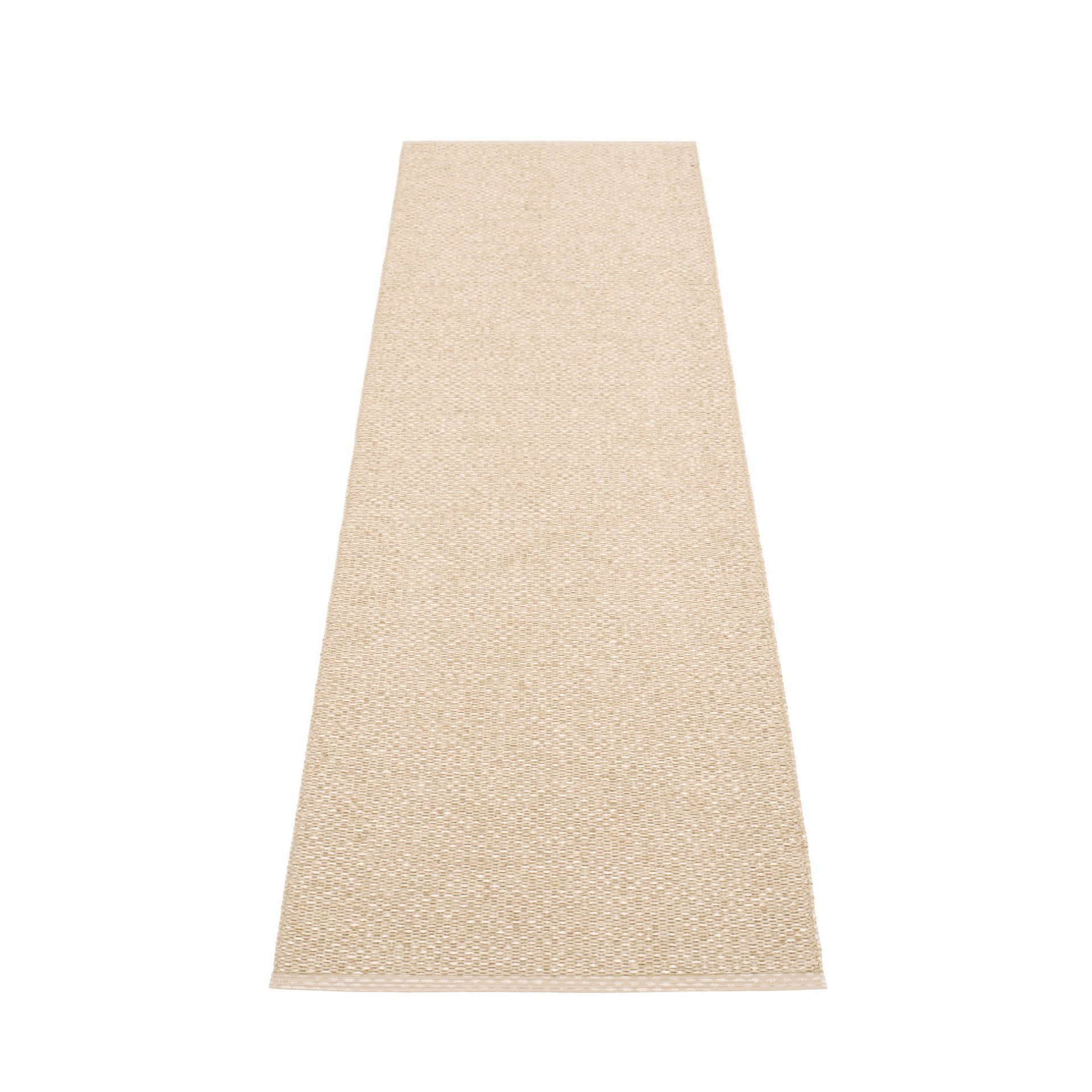 Beiger Pappelina Svea Kunststoffteppich, 70x240 cm, gewebt, für Innen- und Außenbereich, robust und pflegeleicht.