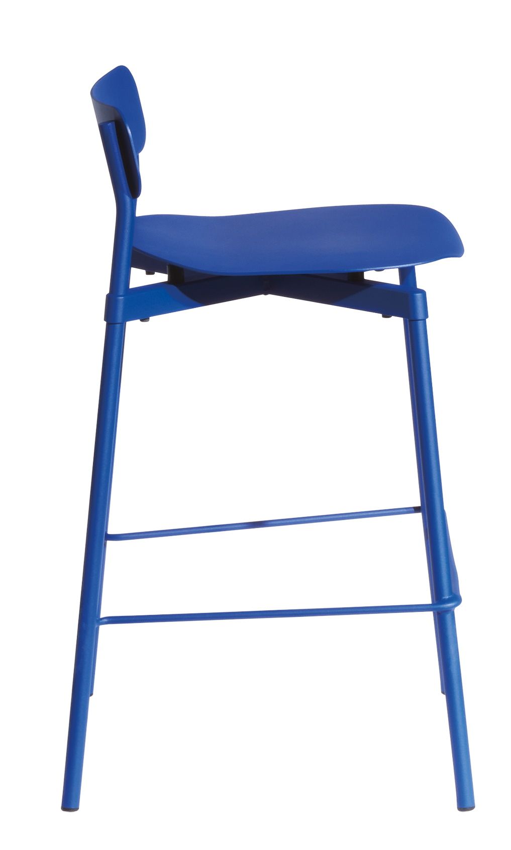 Blauer Fromme Barhocker von Petite Friture, H 65 cm, moderner Design Barstuhl für Küche oder Bar.