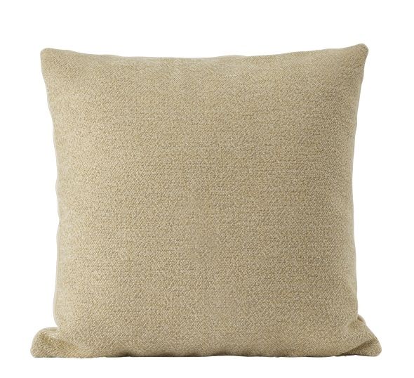 Beiges Mingle Cushion Kissen von Muuto, quadratisch und aus strukturiertem Stoff, für Wohnzimmer und Schlafzimmer.