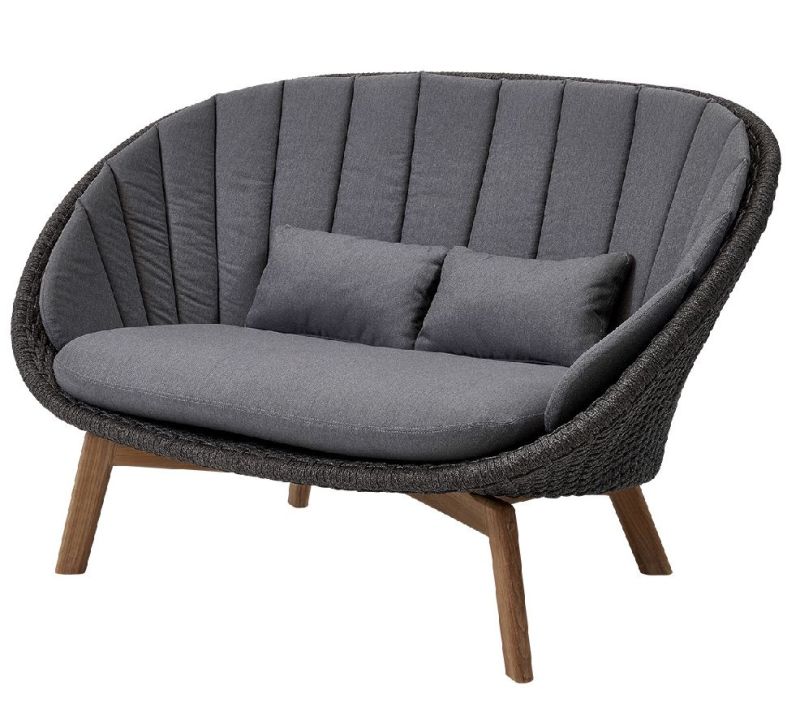 Peacock Outdoor tweezitsbank met kussens, Grau, Cane-Line