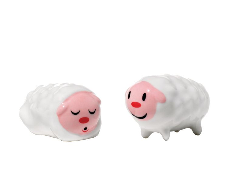 AMGI10SET3 Tiny Little Sheeps porseleinen beeldjes, set van 2, Alessi